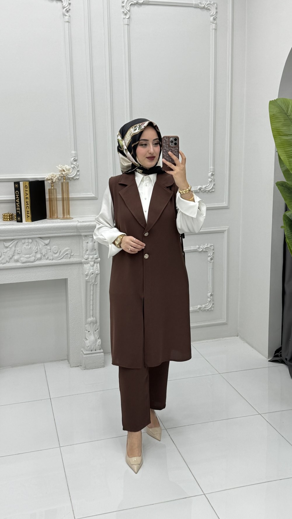 Sofia Yelek Takım Acı Kahve