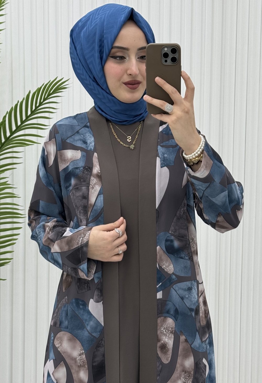 Bahar 3 lü Takım Kahverengi
