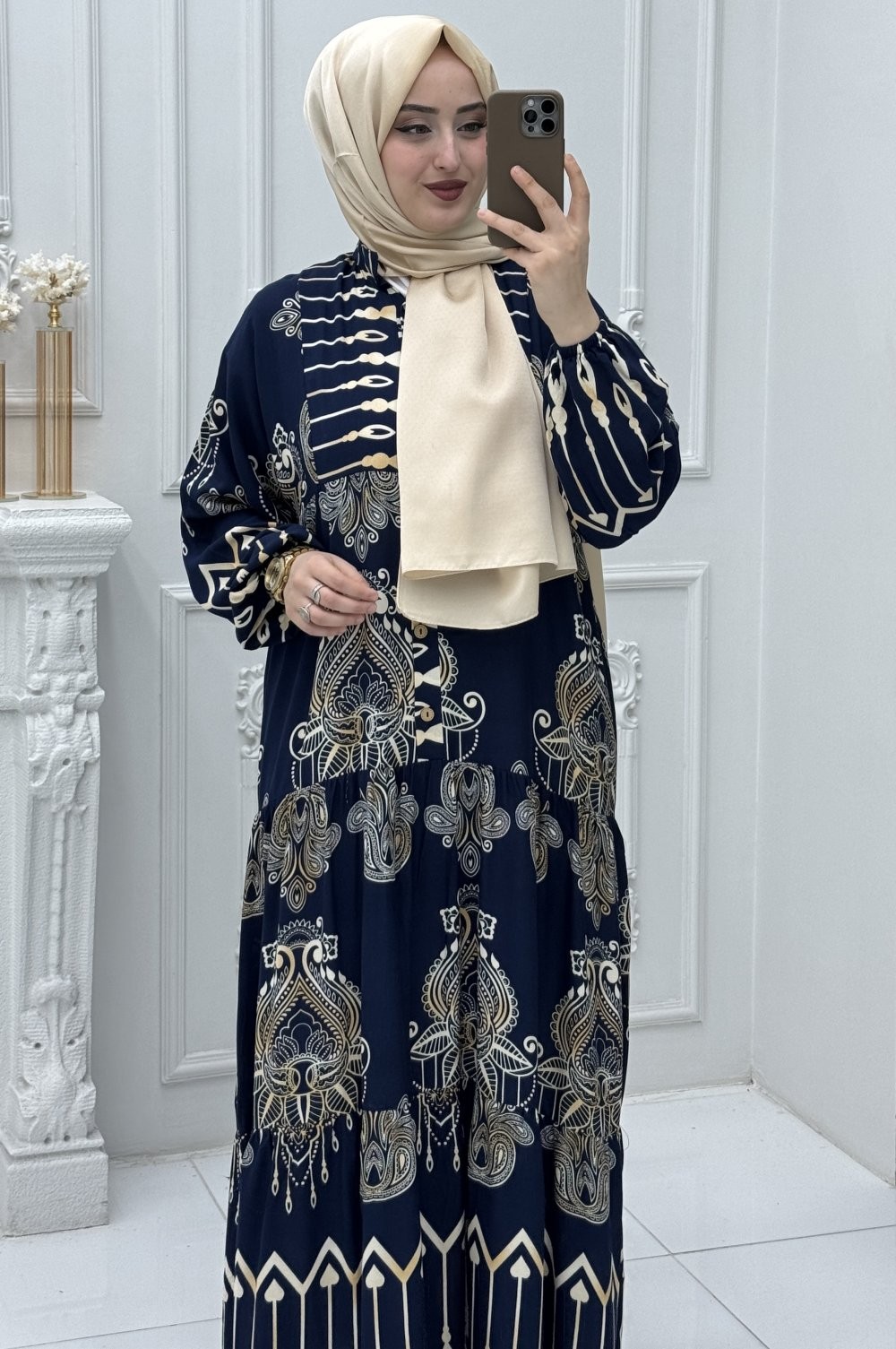 Nilüfer Elbise Lacivert