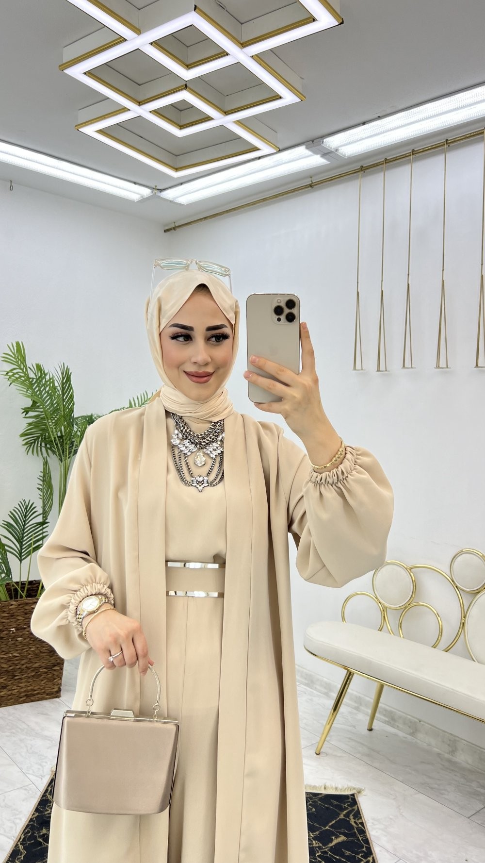 Taş Premıum Fulya Abaya Tulum Takım Tesettür Giyim