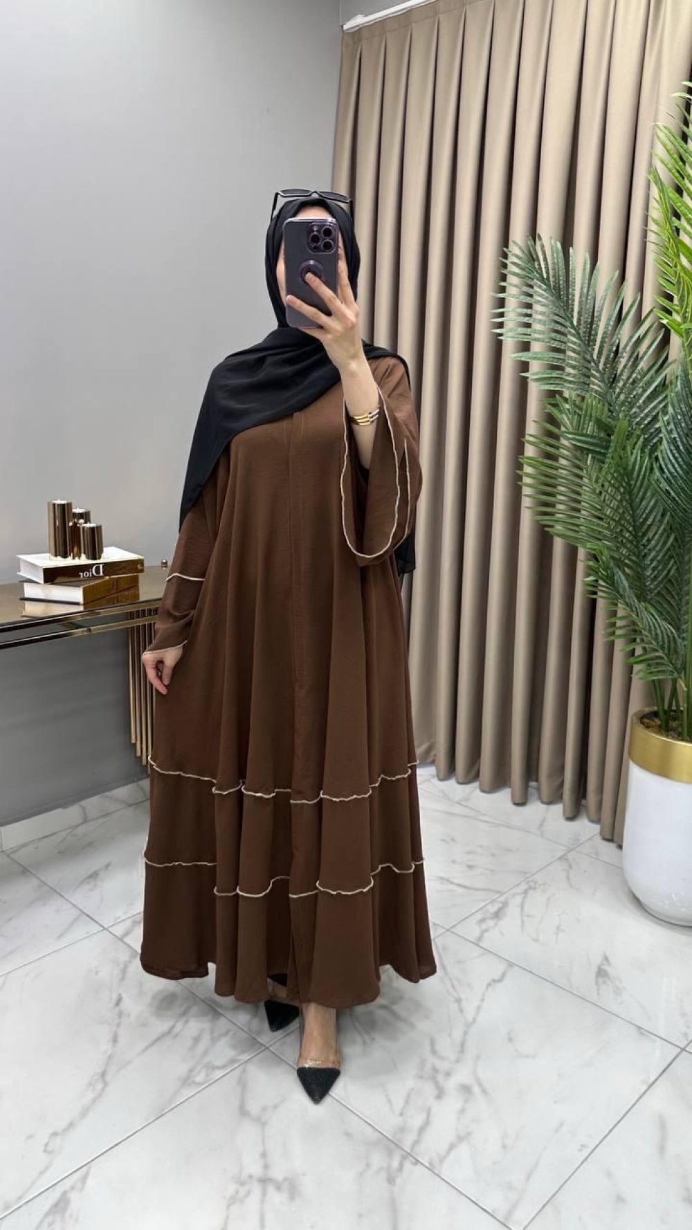 Abaya Ferace Kahverengi 