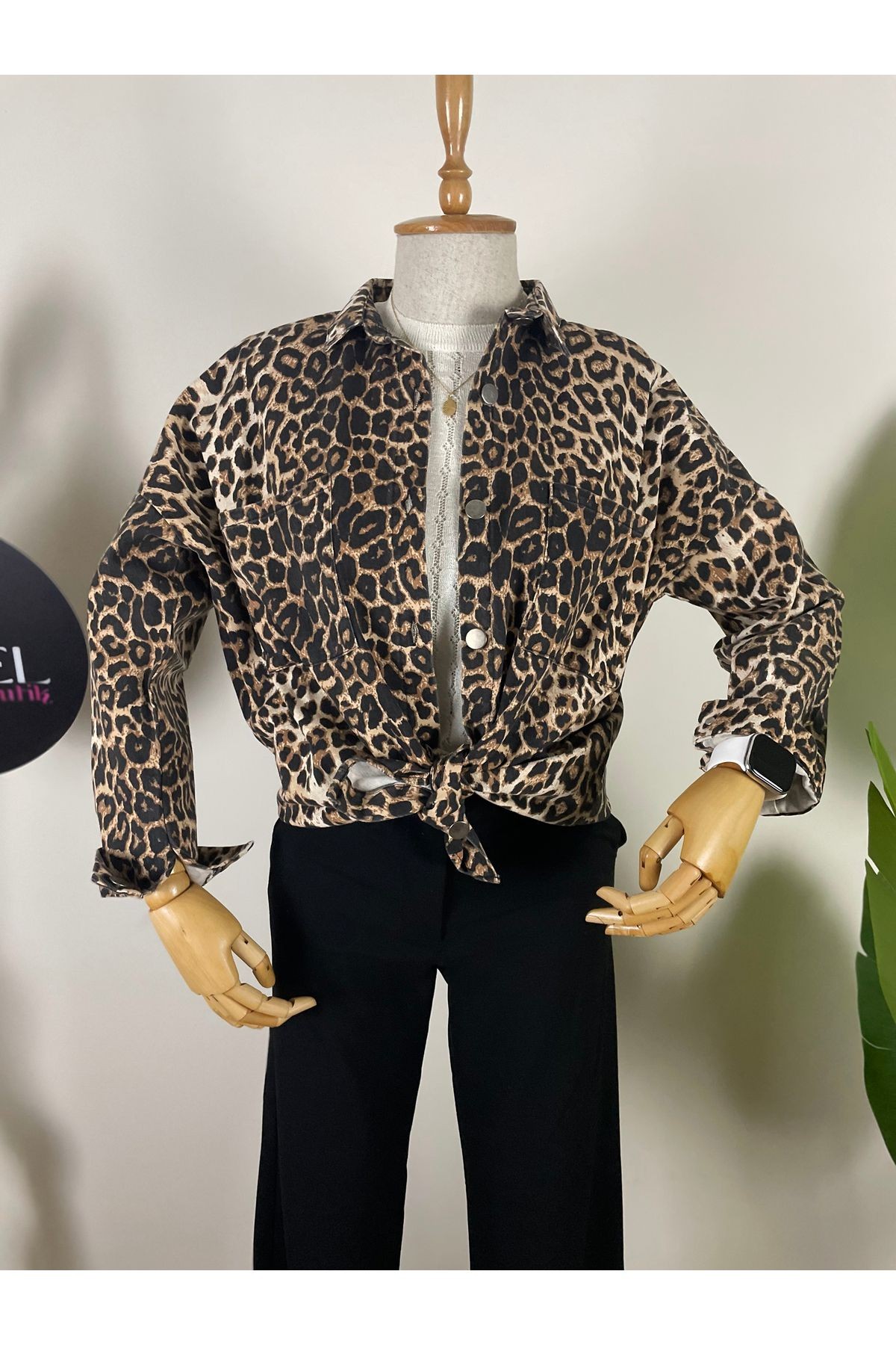 GABARDİN LEOPAR DESEN GÖMLEK