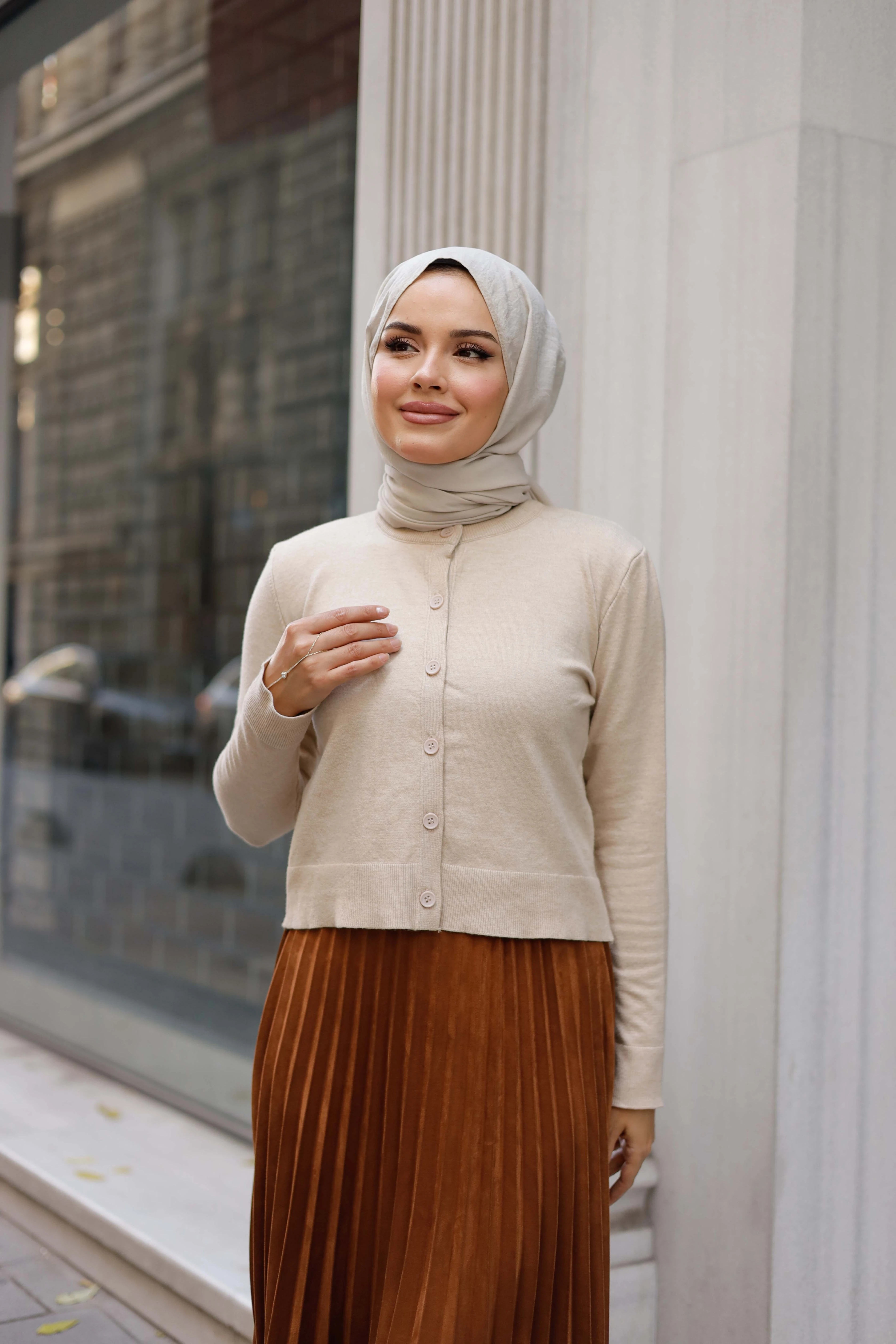 Düğmeli Kısa Triko Bluz