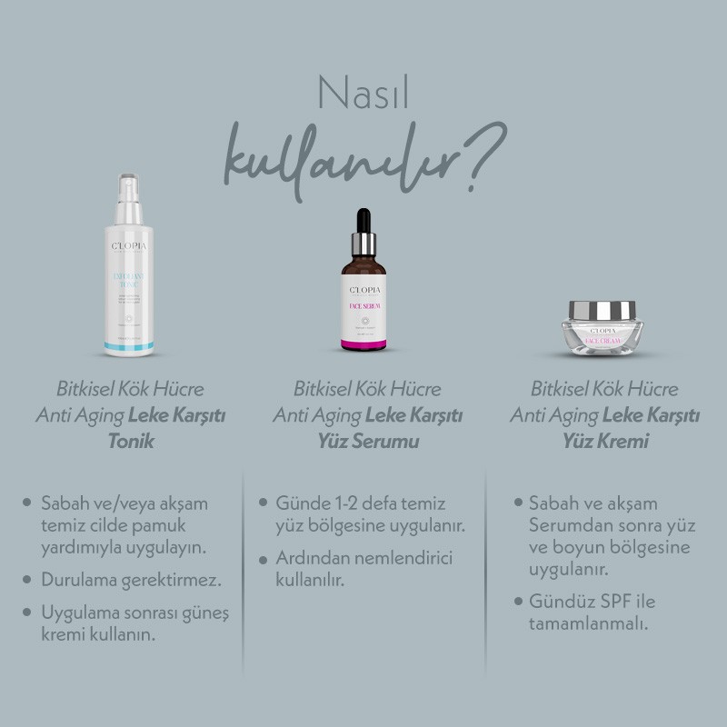 3’lü Koruma & Canlanma Seti | Anti-aging Leke Karşıtı Bitkisel Kök Hücre Bakımı