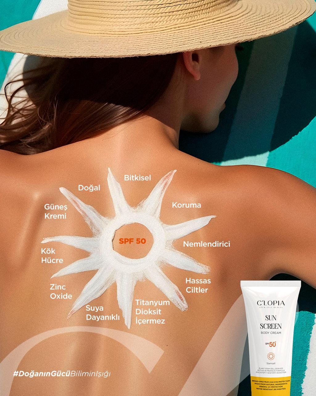 Bitkisel Kök Hücre Vücut Güneş Kremi SPF 50+