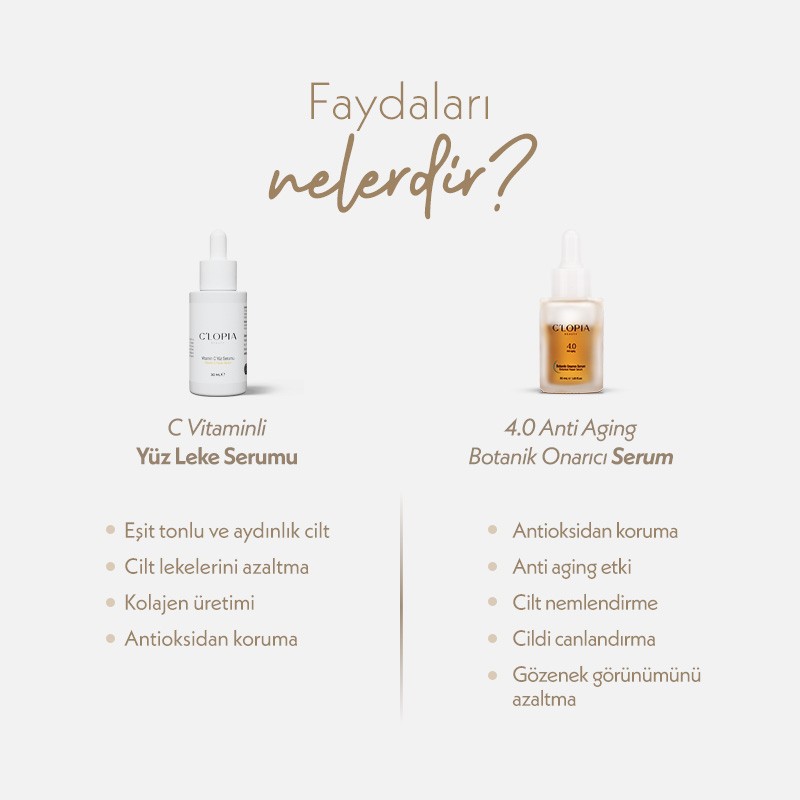Aydınlatıcı Serum İkilisi | C Vitamini ve Anti-aging Botanik Onarıcı Serum