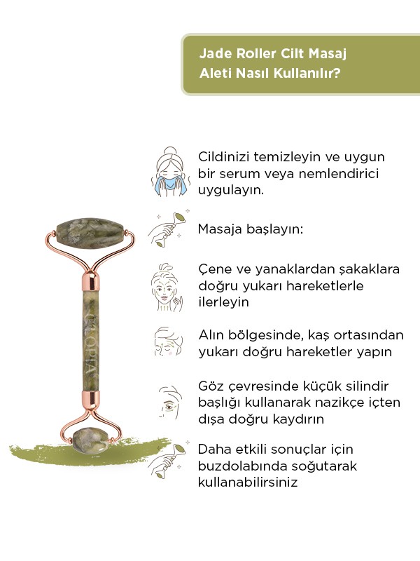 Jade Roller Cilt Masaj Aleti / Yeşim