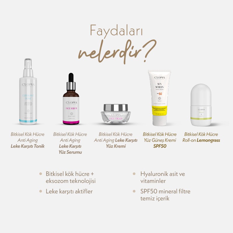  5’li Koruma & Canlanma Seti | Anti-aging Leke Karşıtı Bitkisel Kök Hücre Bakımı