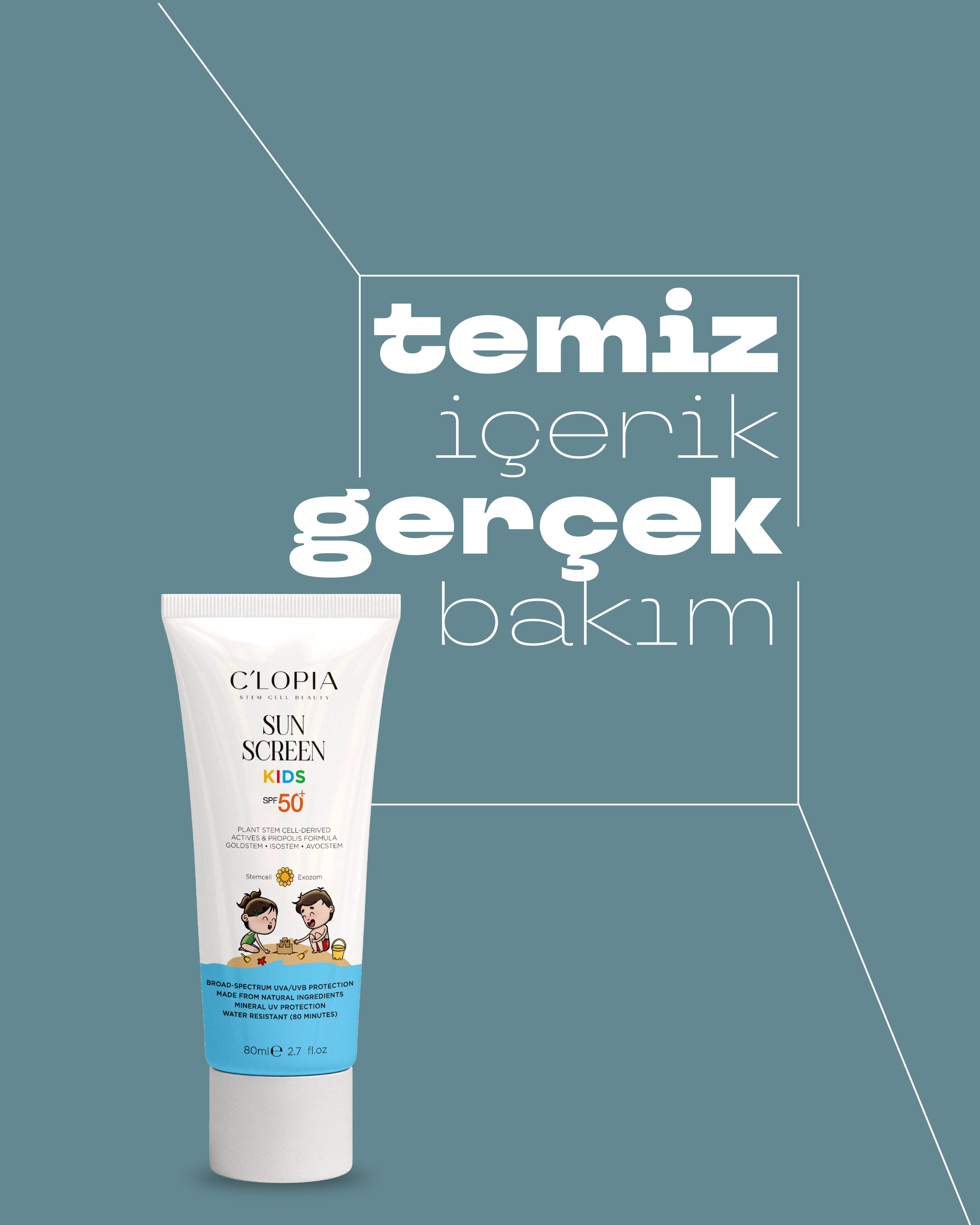 Bitkisel Kök Hücre Çocuk Güneş Kremi SPF 50+ 