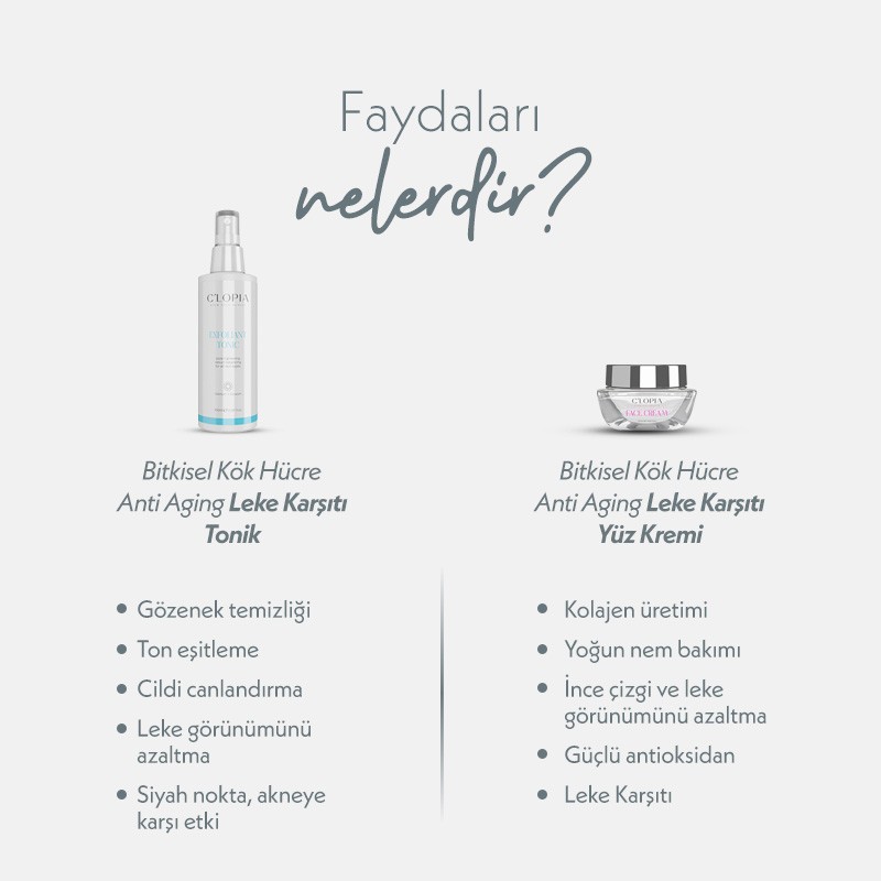 Nemlendir ve Aydınlat | Leke Karşıtı Anti-aging Bitkisel Kök Hücre Bakımı