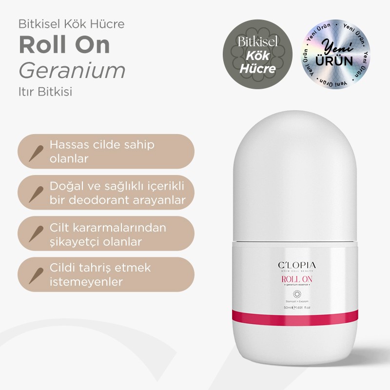 Bitkisel Kök Hücre Roll-on / Geranium (ıtır bitkisi)