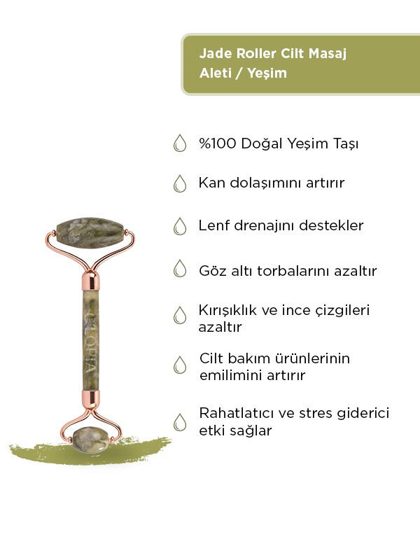 Jade Roller Cilt Masaj Aleti / Yeşim