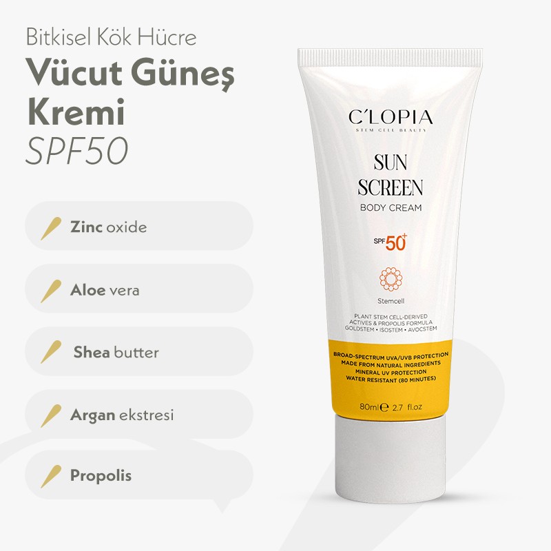 Bitkisel Kök Hücre Vücut Güneş Kremi SPF 50+
