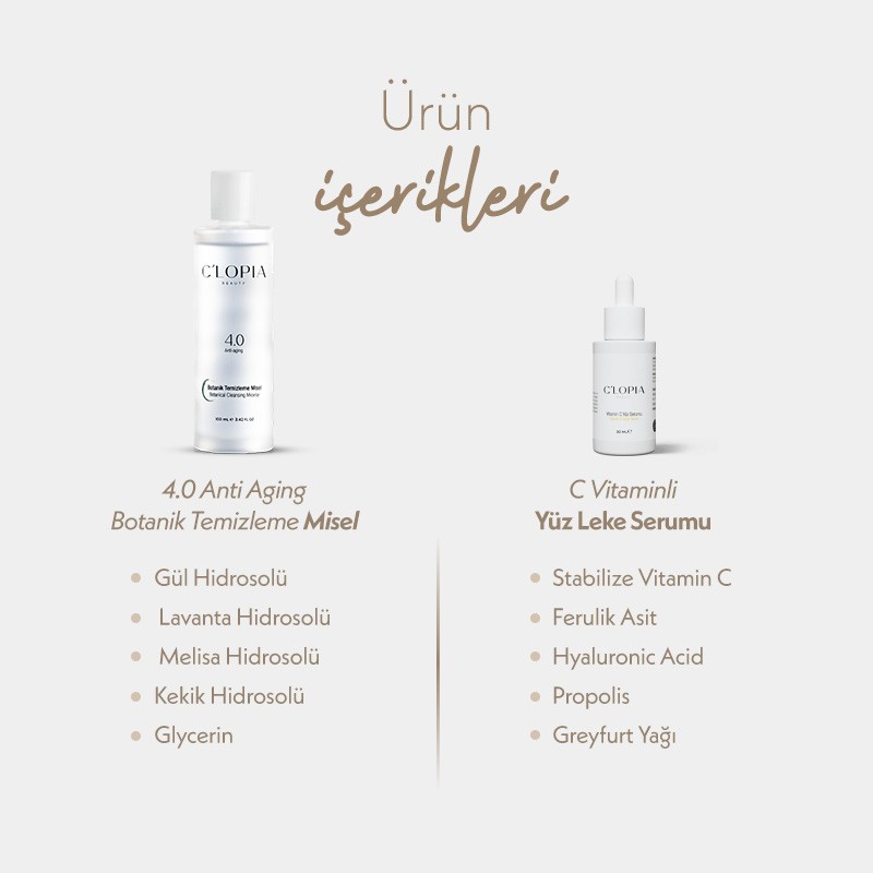 Canlandırıcı Bakım İkilisi | C Vitamini Serumu ve Anti-aging Botanik Onarıcı Misel