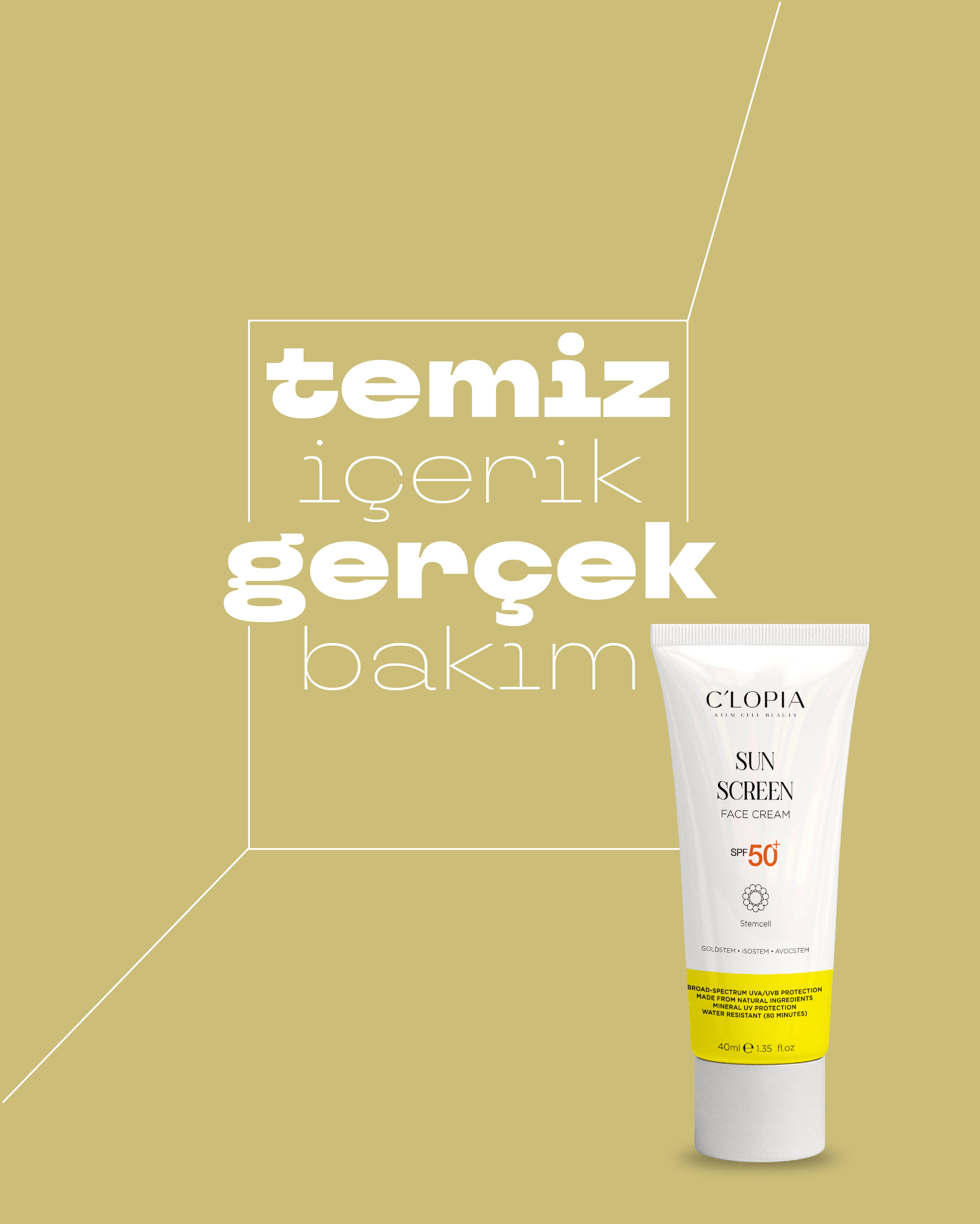 Bitkisel Kök Hücre Yüz Güneş Kremi SPF 50+