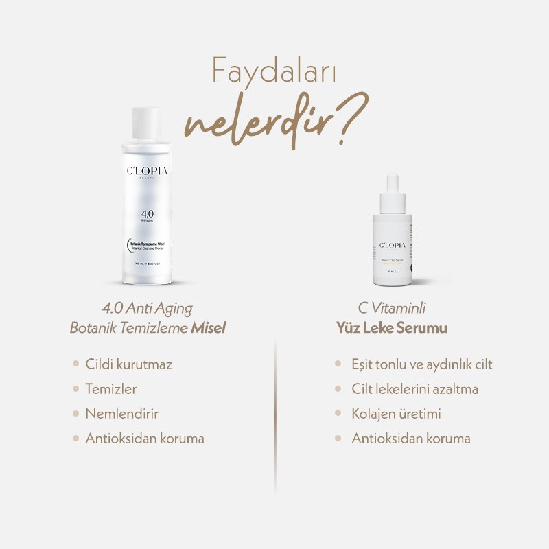 Canlandırıcı Bakım İkilisi | C Vitamini Serumu ve Anti-aging Botanik Onarıcı Misel