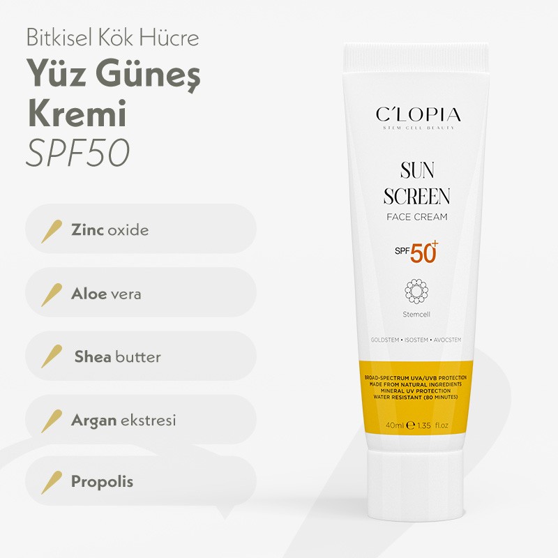 Bitkisel Kök Hücre Yüz Güneş Kremi SPF 50+