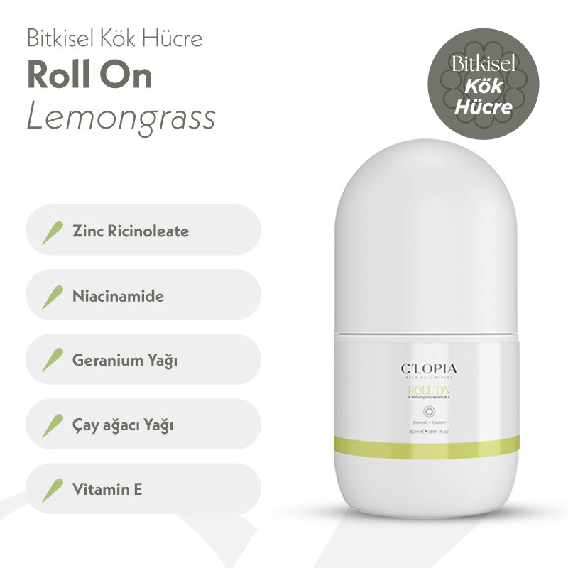 Bitkisel Kök Hücre Roll-on / Lemongrass (limonotu)
