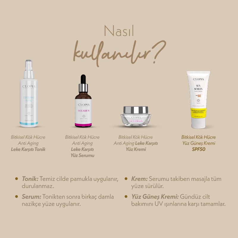4’lü Koruma & Canlanma Seti | Anti-aging Leke Karşıtı Bitkisel Kök Hücre Bakımı
