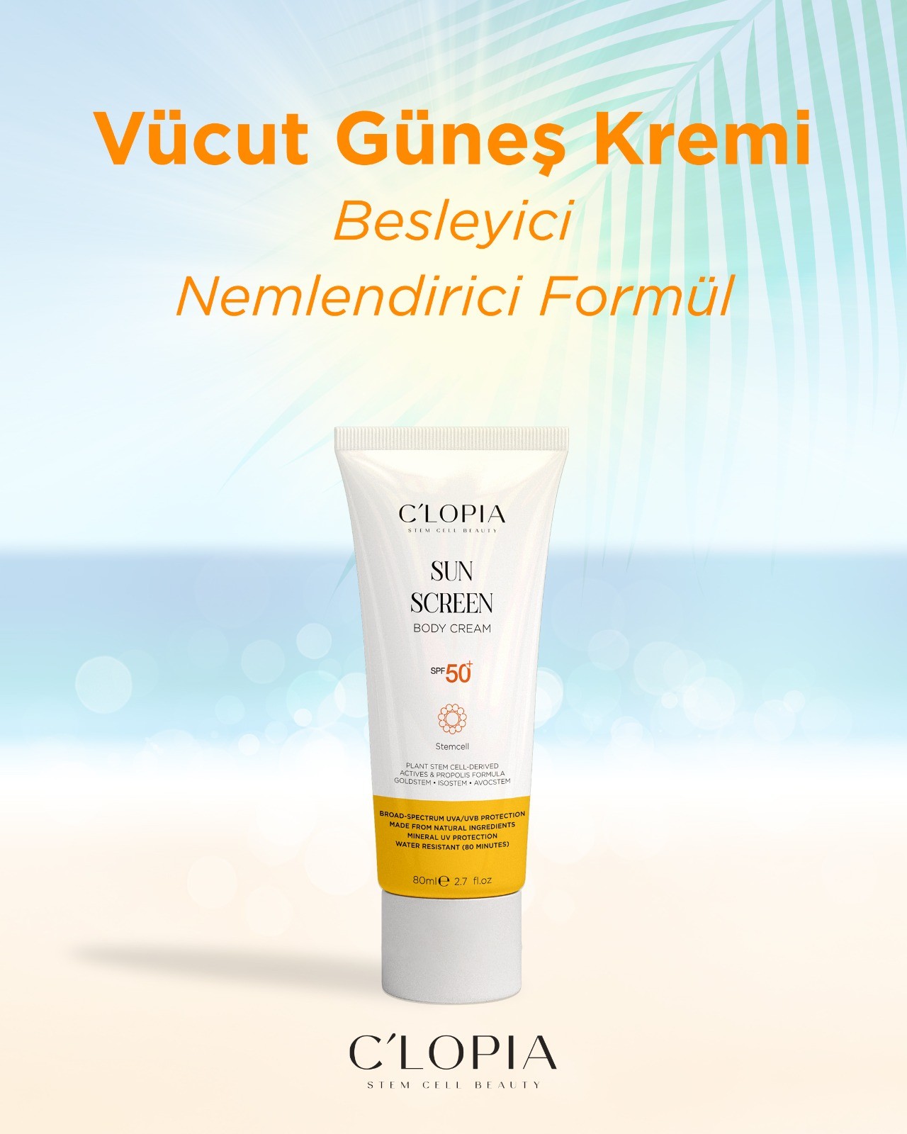Bitkisel Kök Hücre Vücut Güneş Kremi SPF 50+