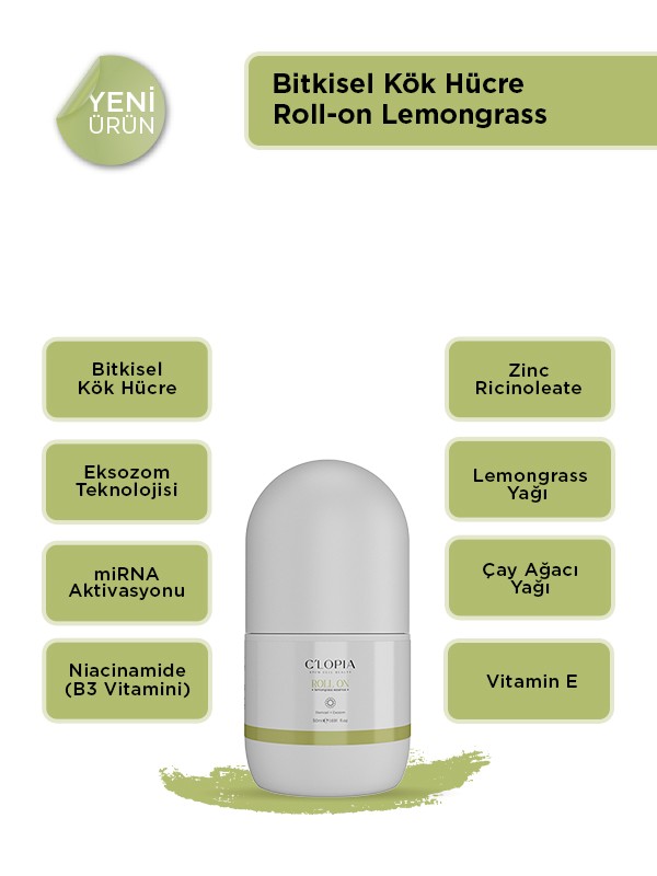 Bitkisel Kök Hücre Roll-on / Lemongrass (limonotu)