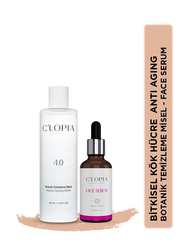 Bitkisel Kök Hücre Anti Aging Leke Karşıtı Yüz Serumu & Antiaging Botanik Temizleme Misel