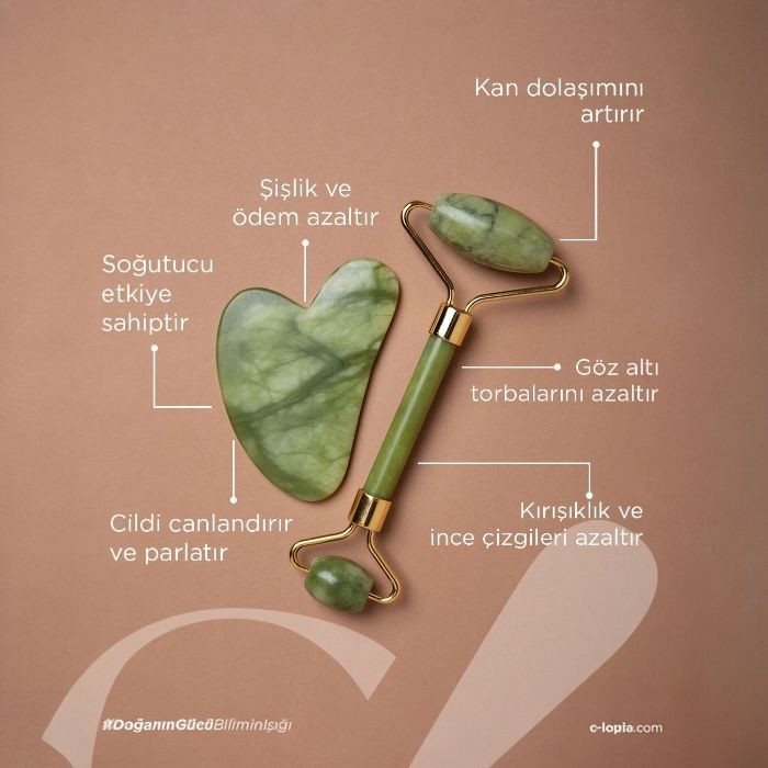 Jade Roller Cilt Masaj Aleti / Yeşim