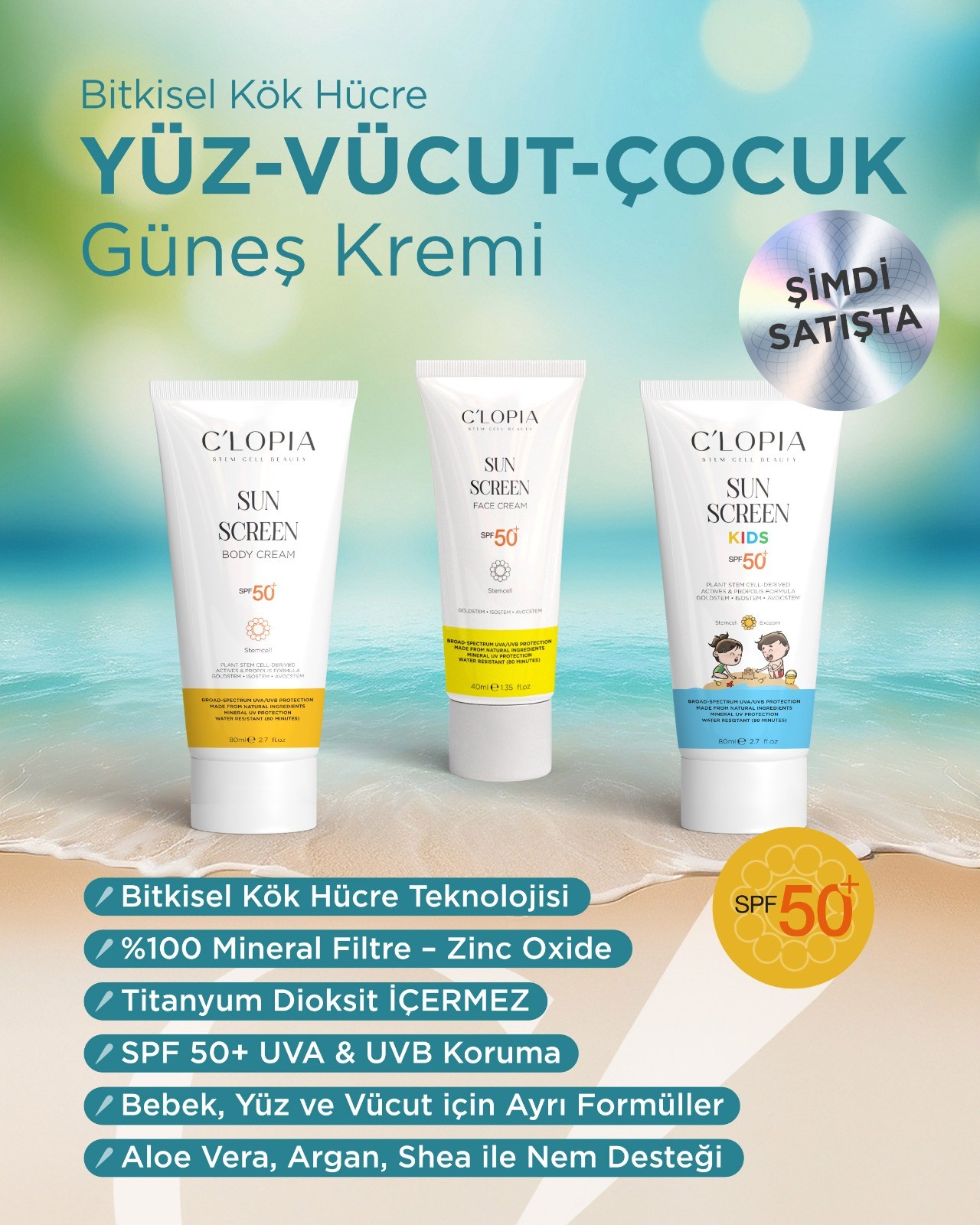 Bitkisel Kök Hücre Çocuk Güneş Kremi SPF 50+ 