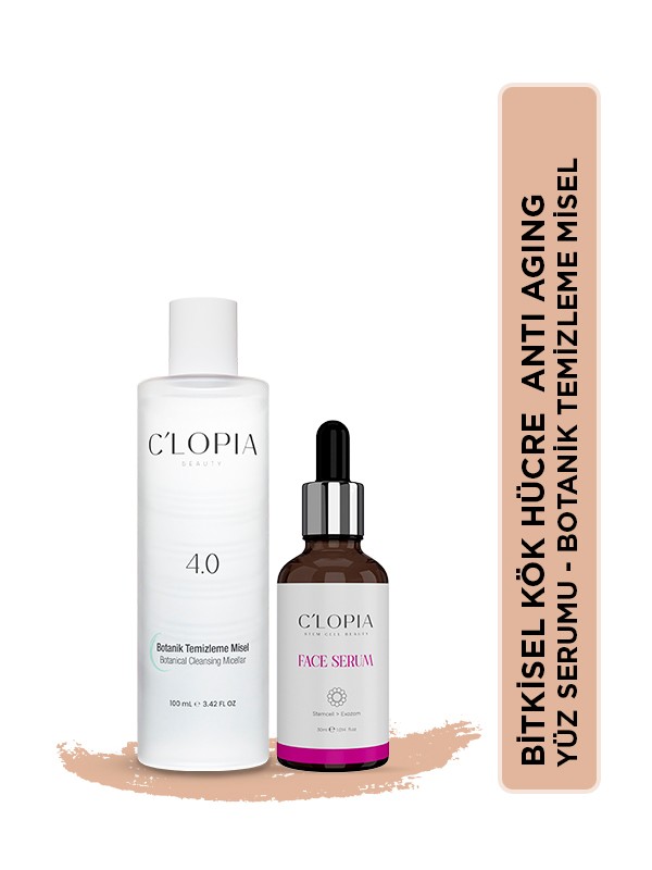 Bitkisel Kök Hücre Anti Aging Leke Karşıtı Yüz Serumu & Antiaging Botanik Temizleme Misel