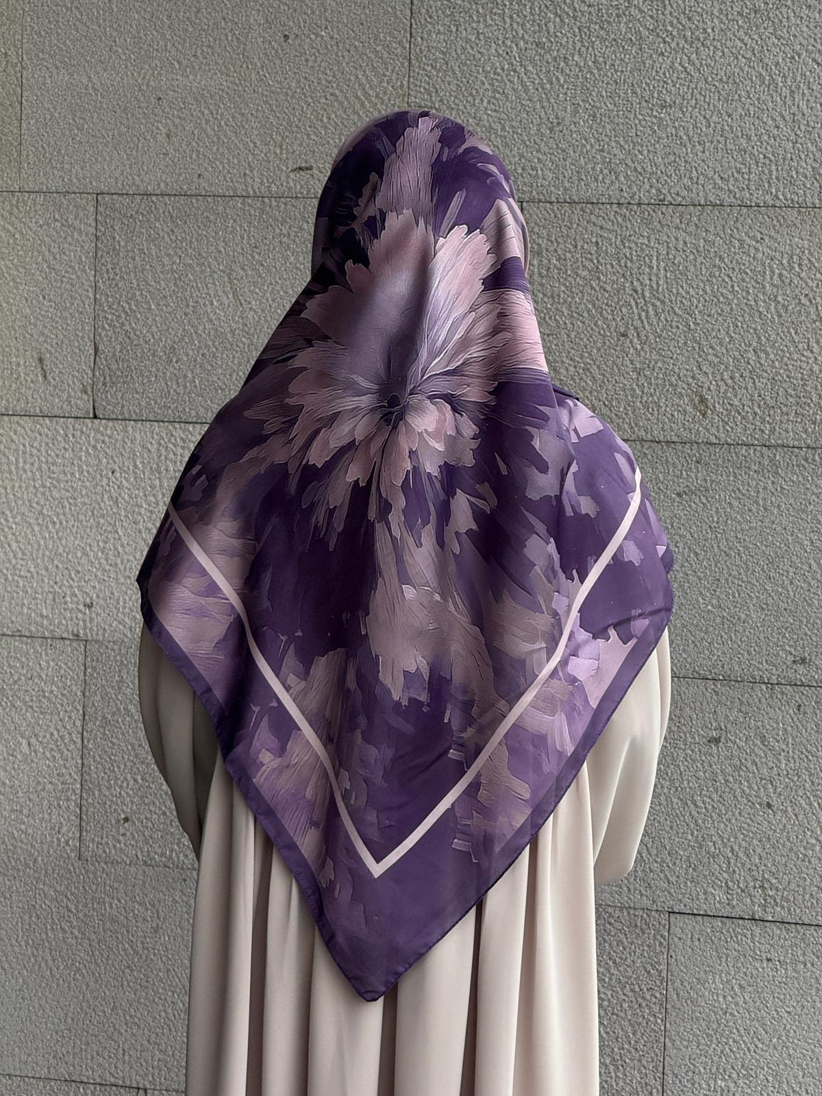 Pamuklu Soft Luna Desen Eşarp-Lila