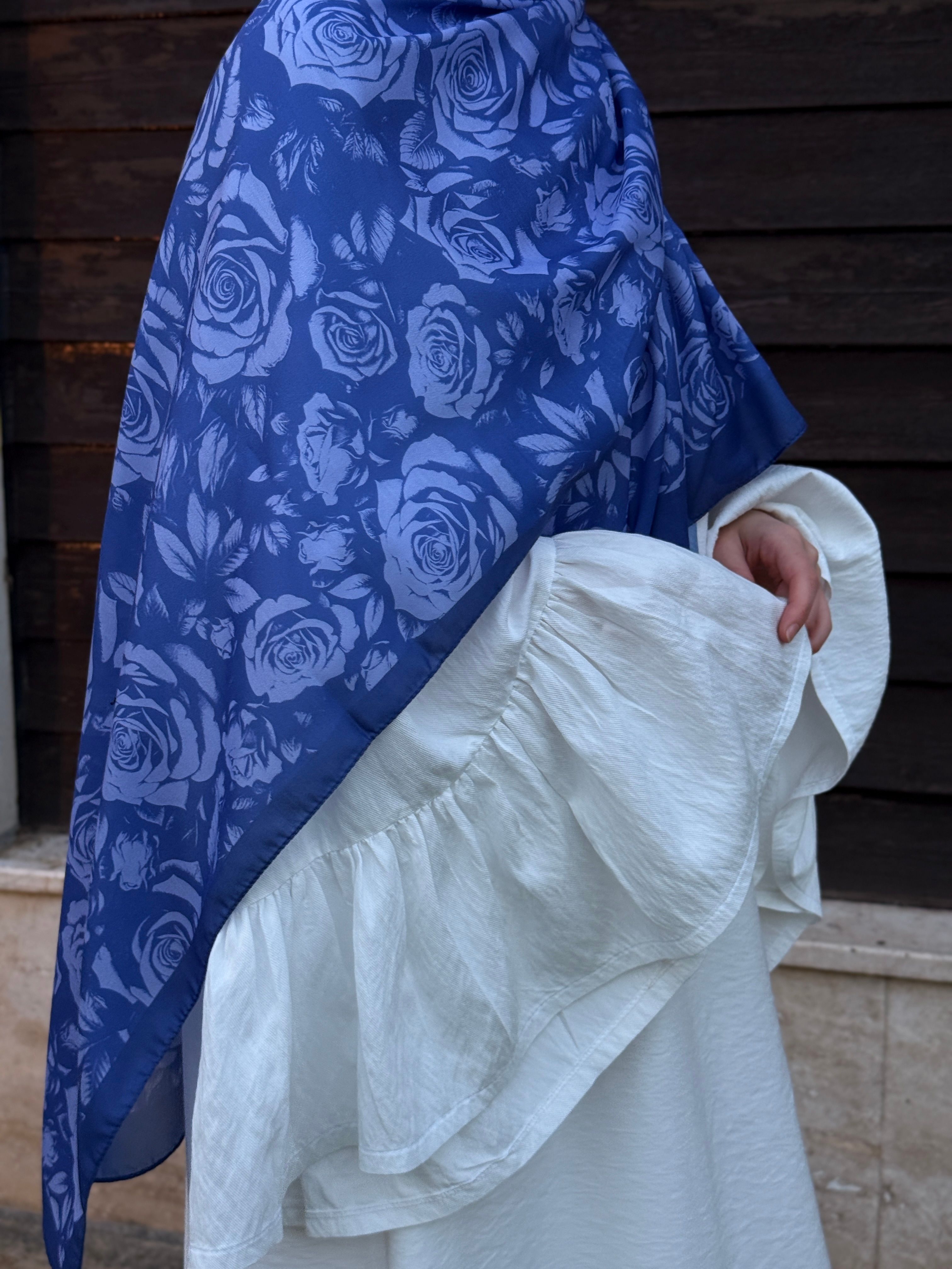 Pamuklu Soft Roza Desen Şal-Lila