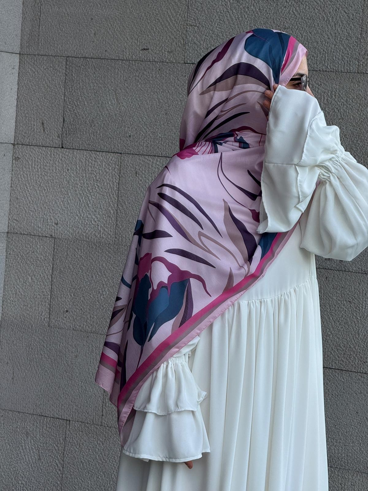 Pamuklu Soft Lotus Desen Şal-Şeker Pembe