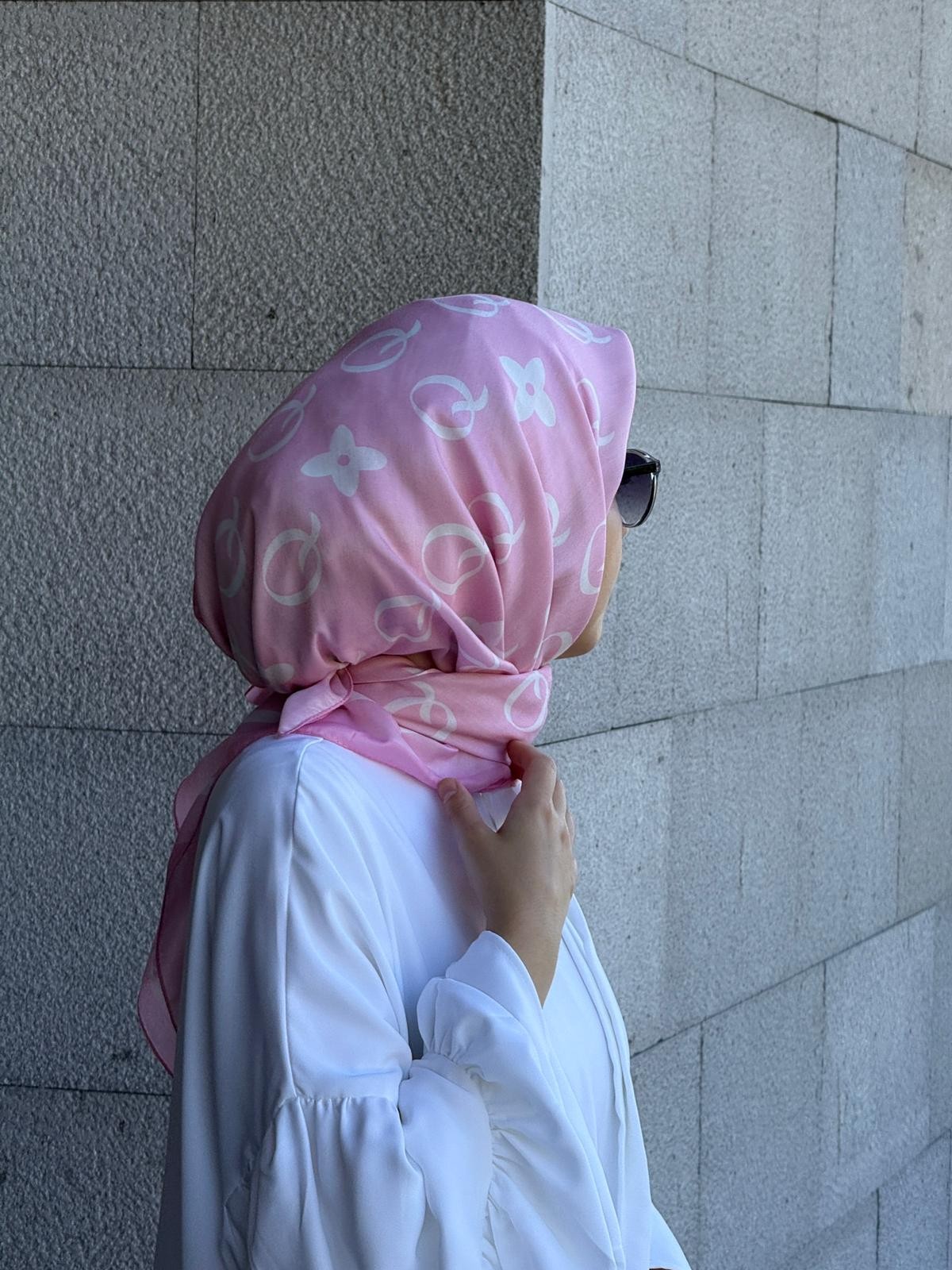 Pamuklu Soft Q Desen Eşarp-Şeker Pembe