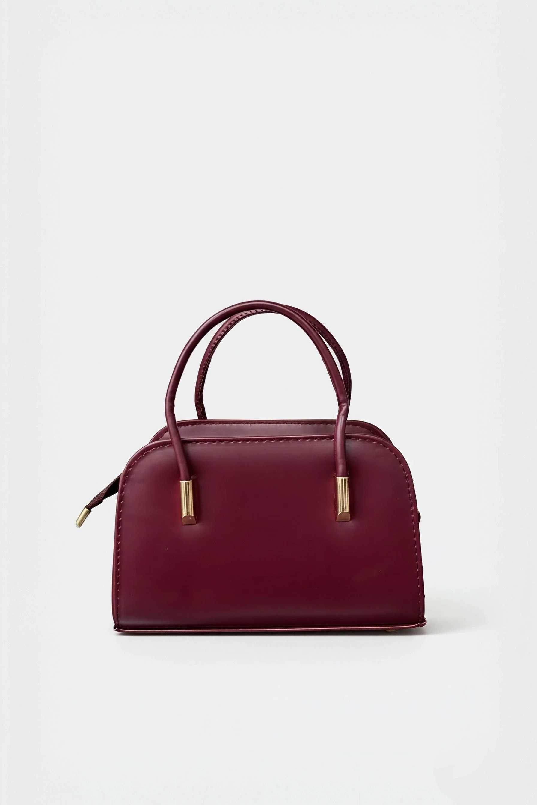 Gold Detaylı El ve Çapraz Çanta - Bordo
