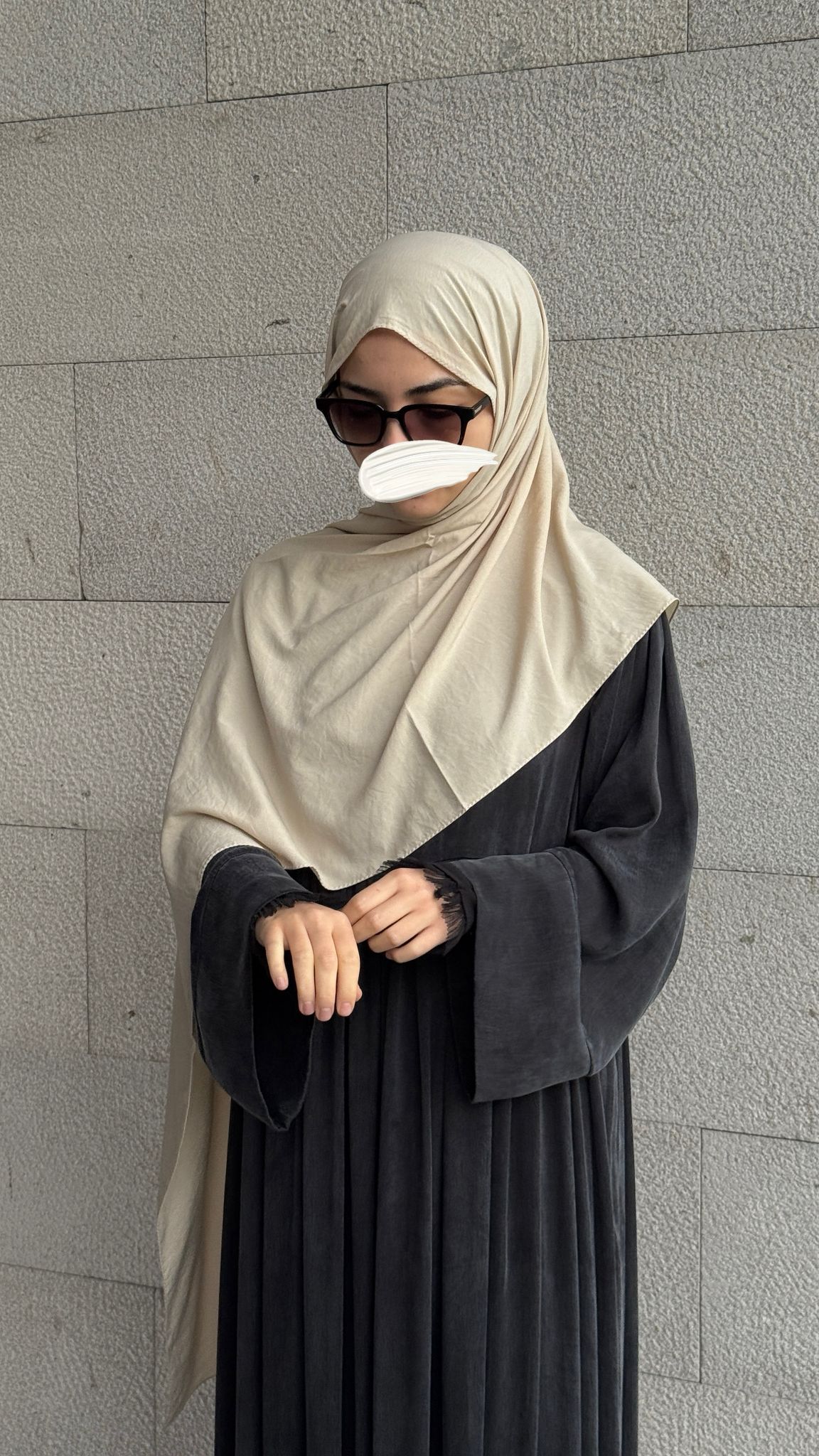 Pamuklu Soft Kraş Şal - Taş