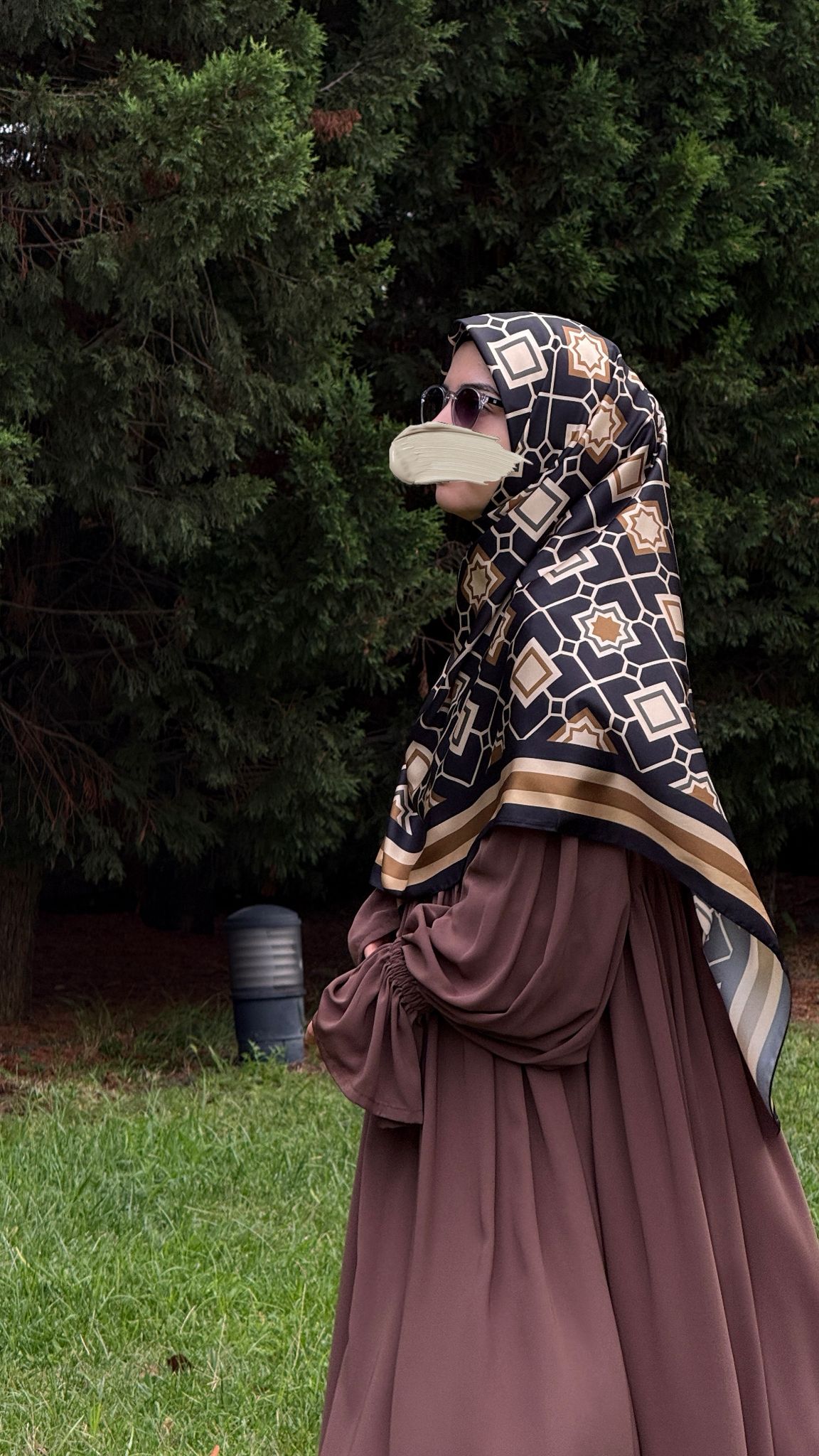 İpeksi Twil Monogram Eşarp-Gold