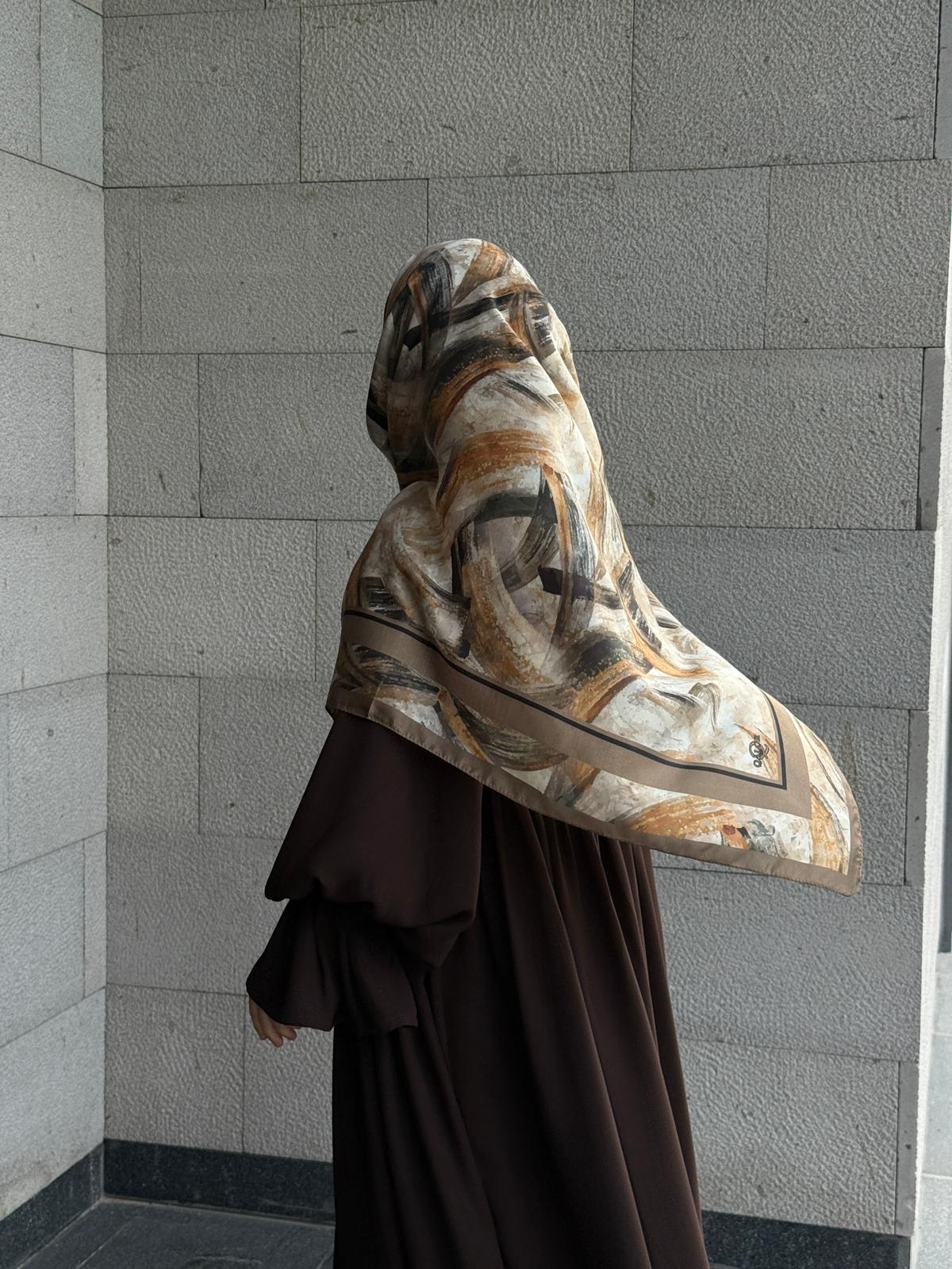 Pamuklu Soft Fırça Desen Eşarp-Küf Yeşil