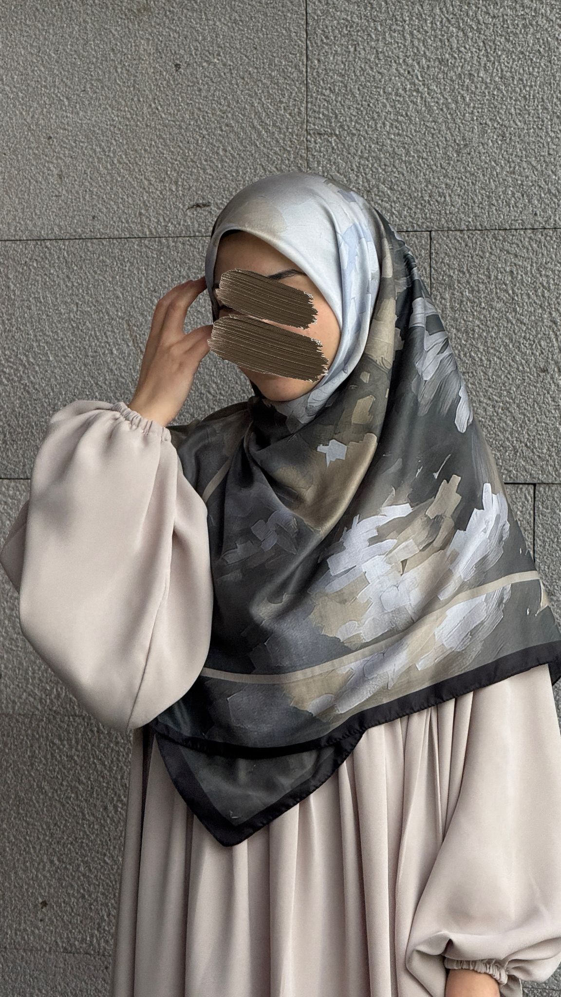 Pamuklu Soft Luna Desen Eşarp-Küf Yeşil