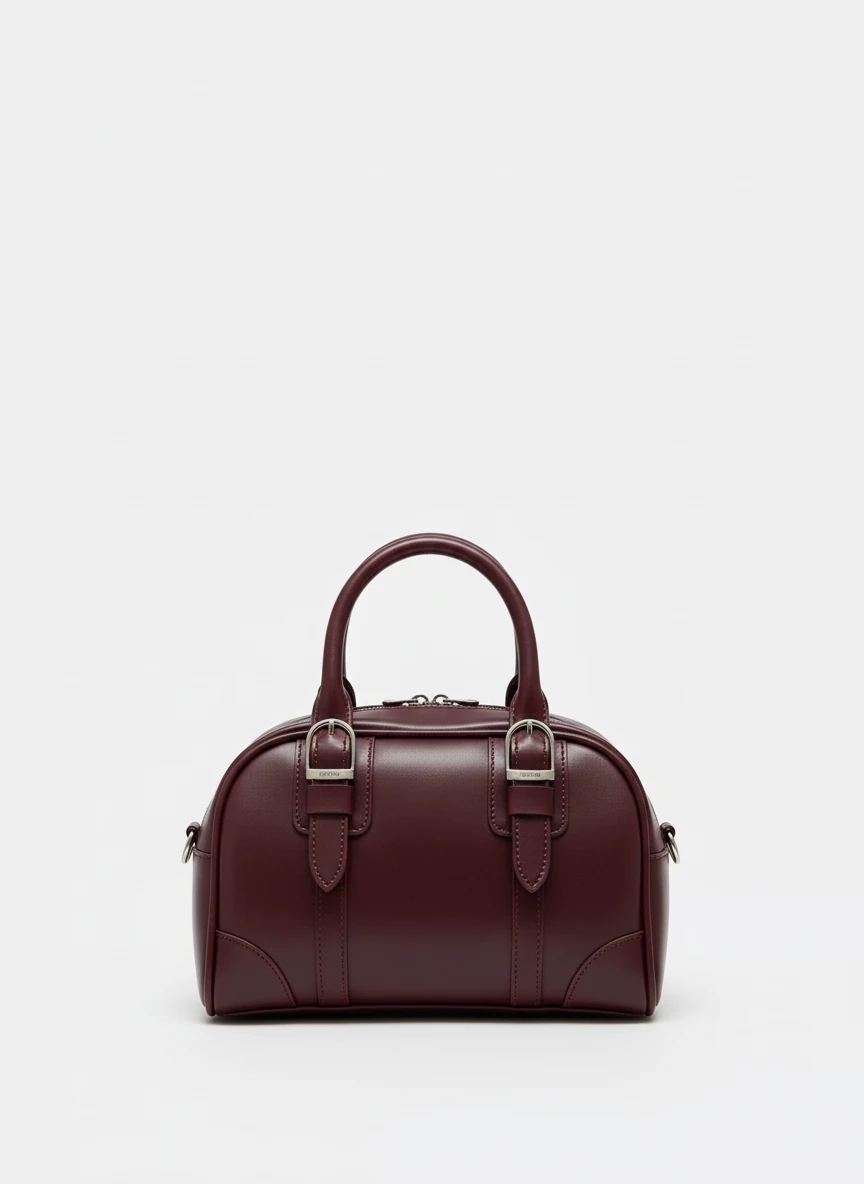 Kemer Tokalı El ve Omuz Çantası - Bordo