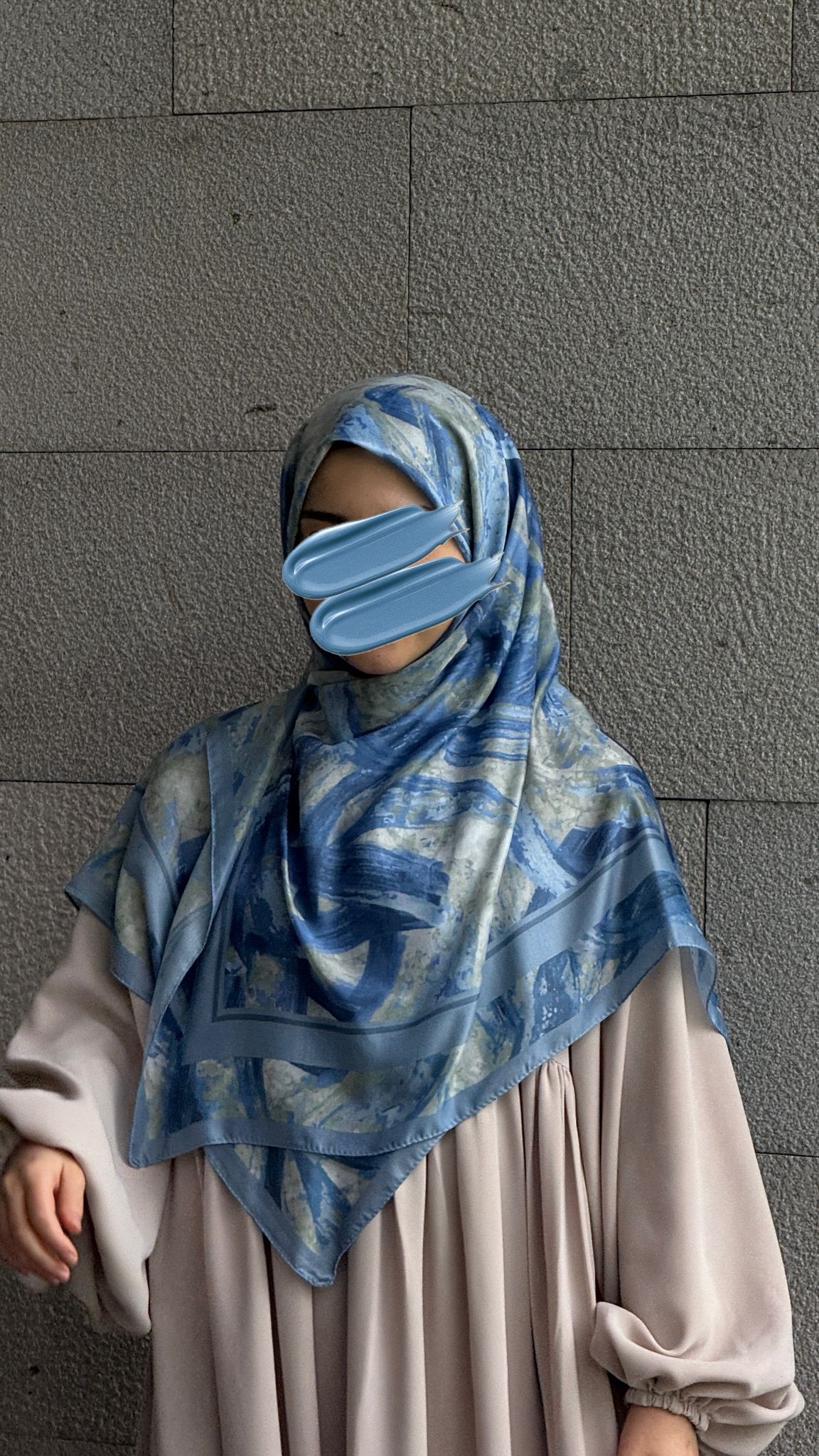 Pamuklu Soft Fırça Desen Eşarp-Turkuaz