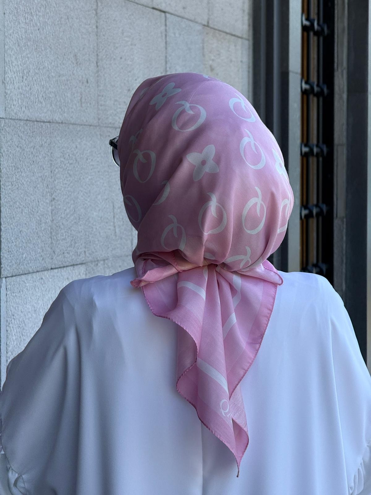 Pamuklu Soft Q Desen Eşarp-Şeker Pembe