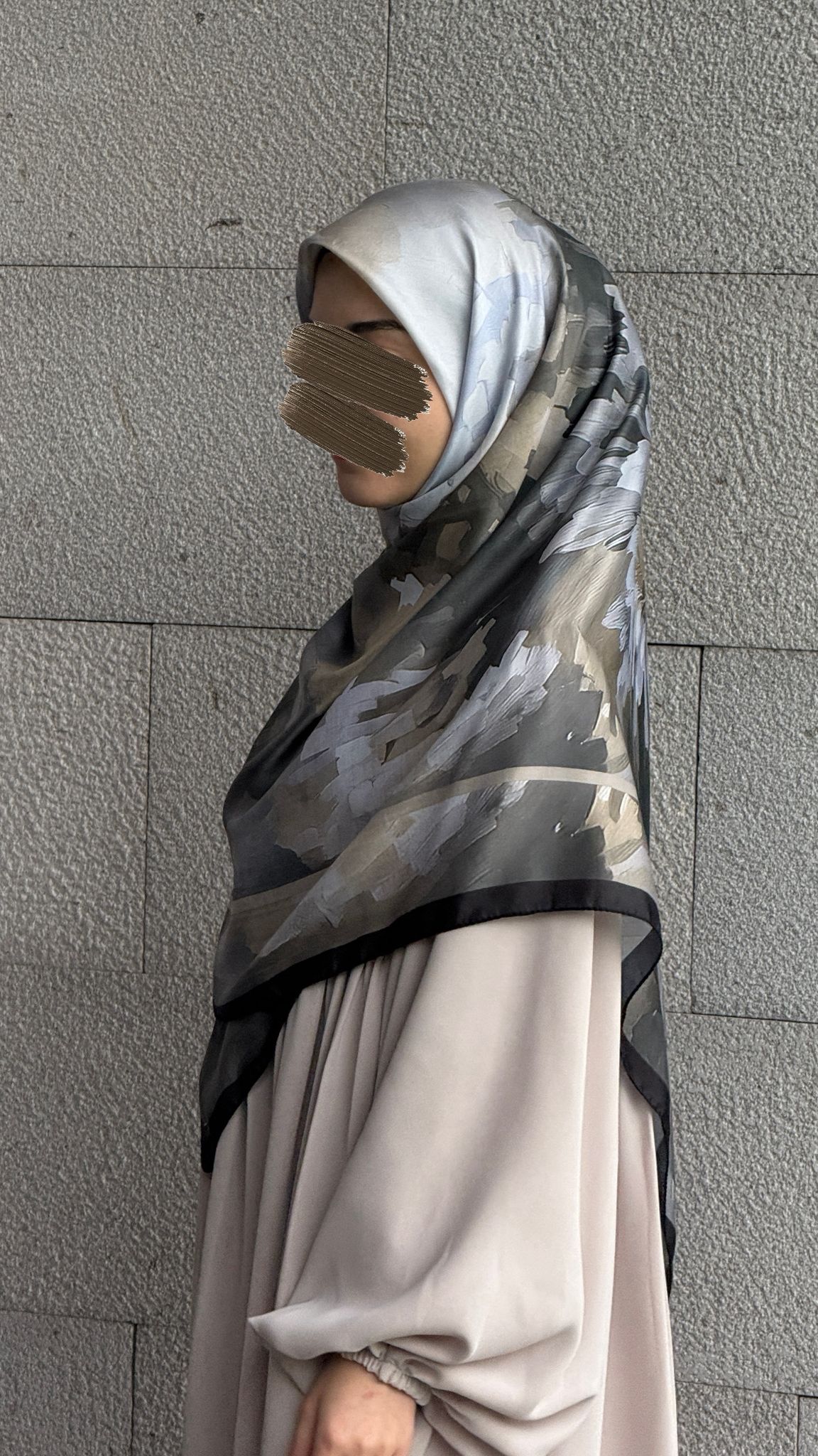 Pamuklu Soft Luna Desen Eşarp-Küf Yeşil