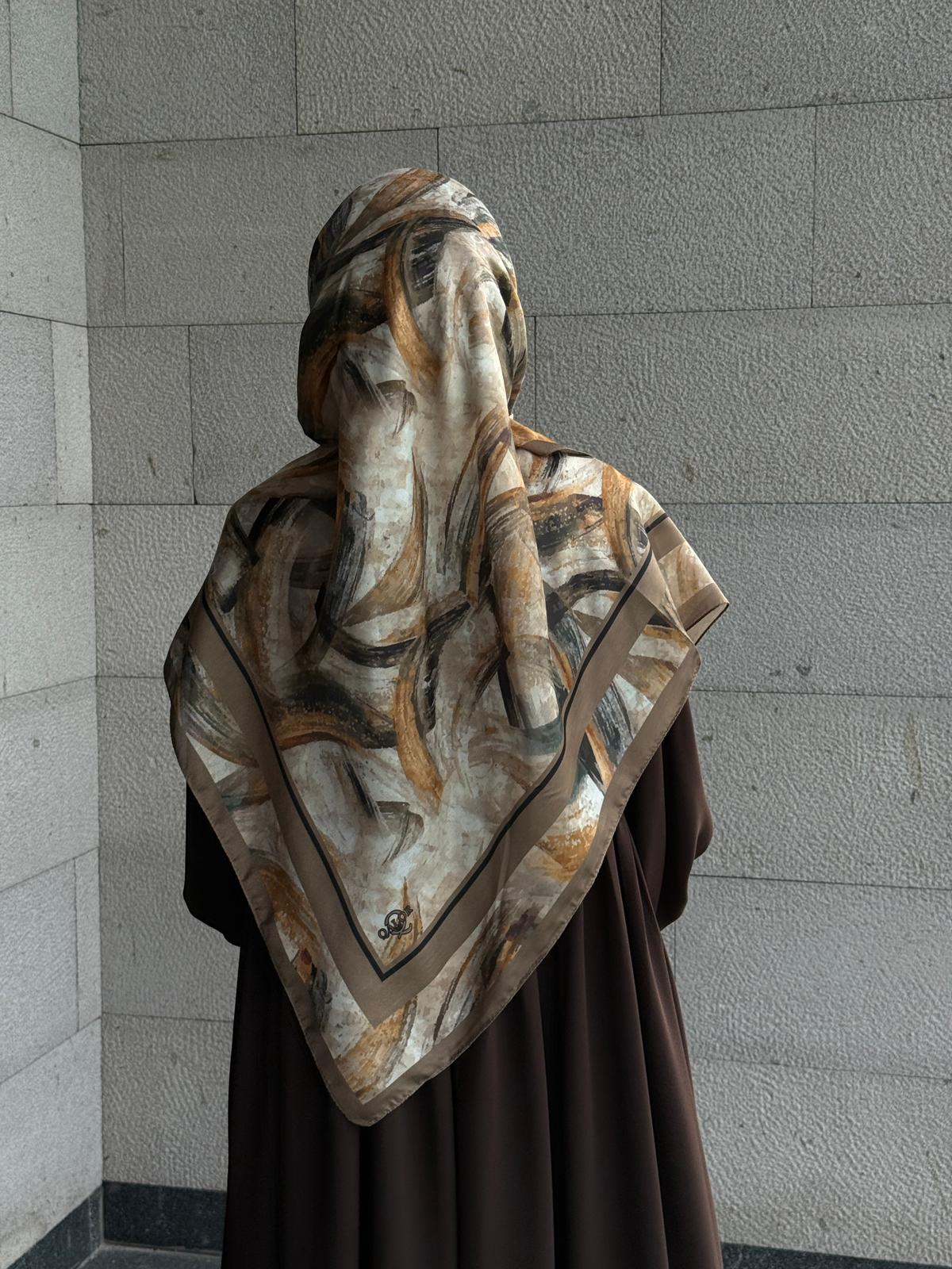 Pamuklu Soft Fırça Desen Eşarp-Küf Yeşil