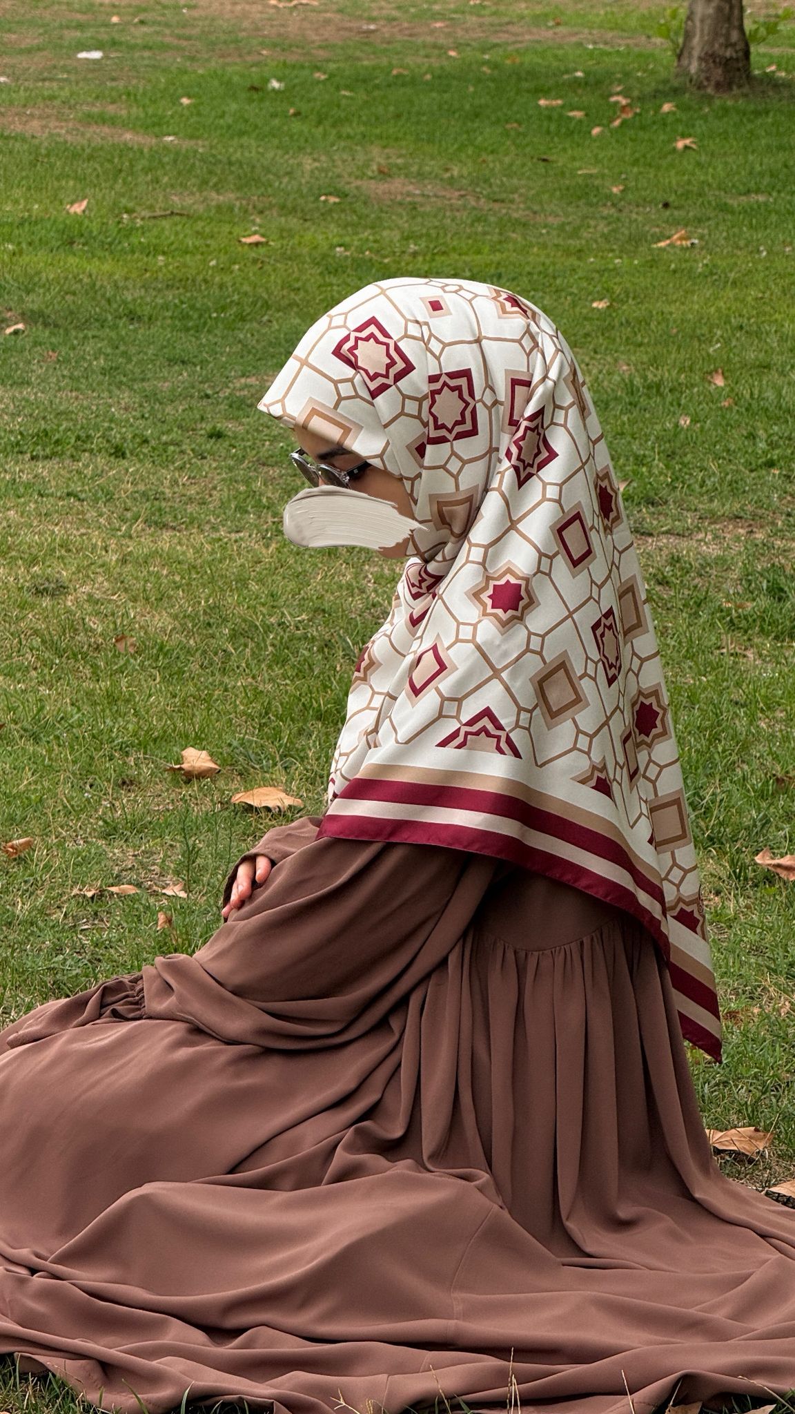 İpeksi Twil Monogram Eşarp-Bordo