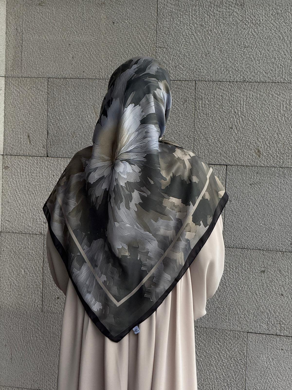 Pamuklu Soft Luna Desen Eşarp-Küf Yeşil