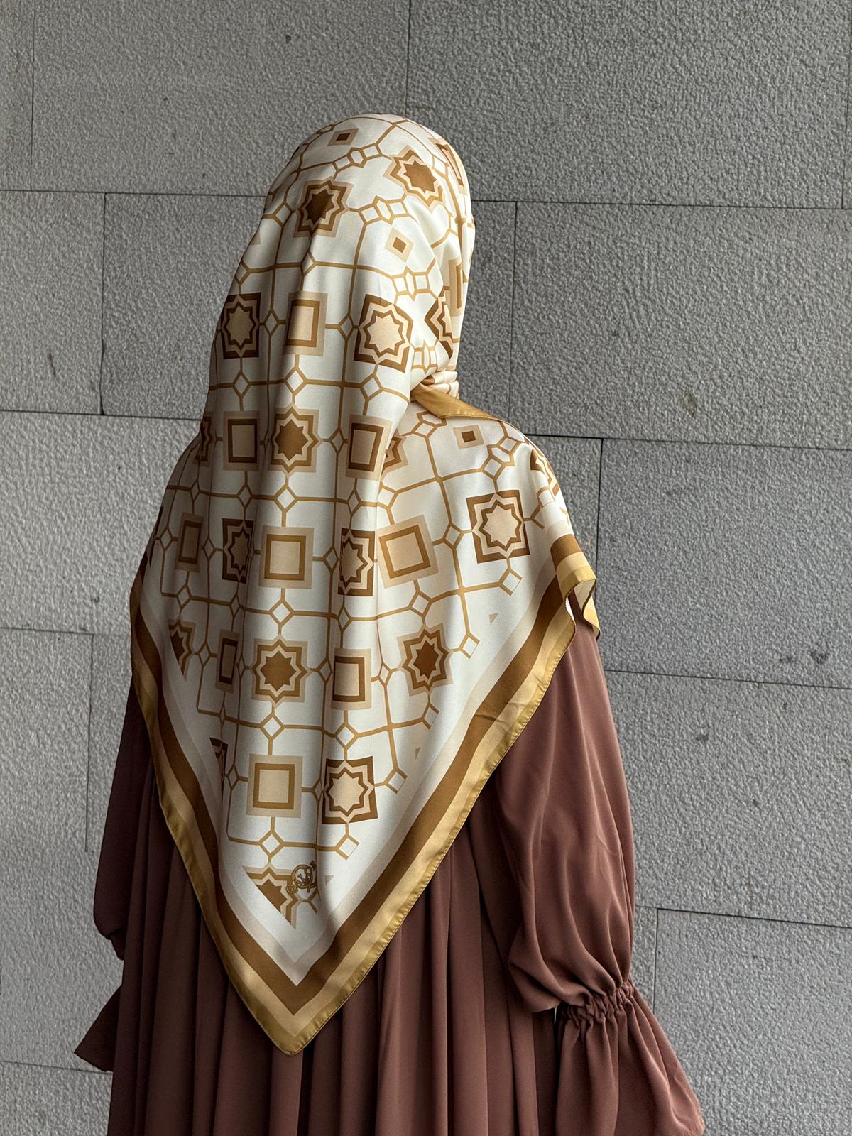 İpeksi Twil Monogram Eşarp-Yağ Yeşil