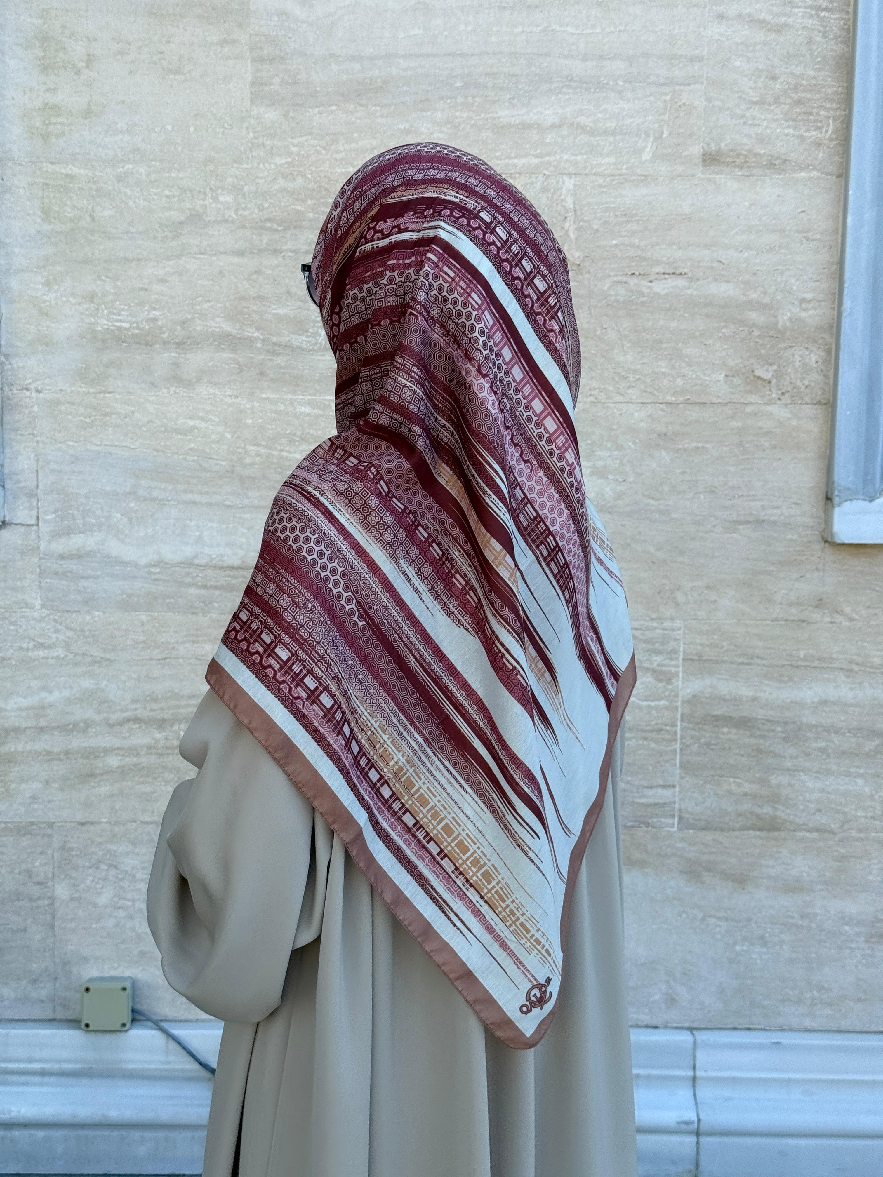Pamuklu Âlâ Desen Eşarp-Bordo