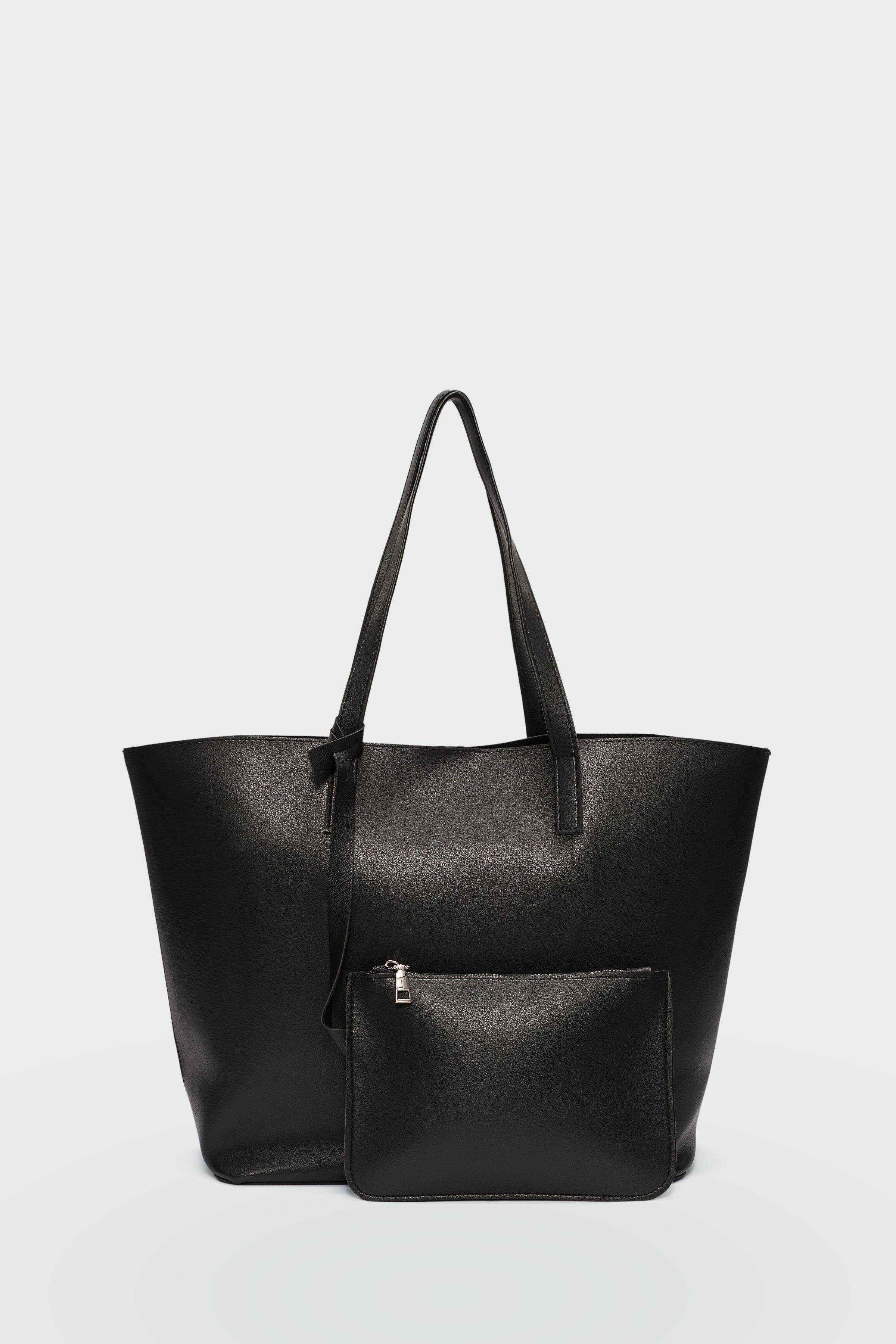 Cüzdan Detaylı Büyük Kol Çantası - Siyah