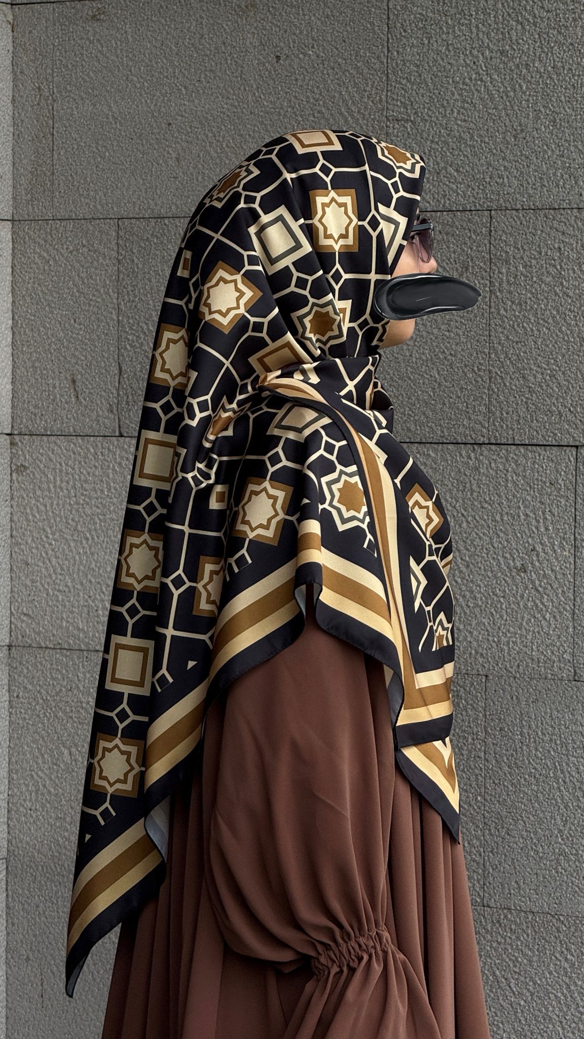 İpeksi Twil Monogram Eşarp-Gold