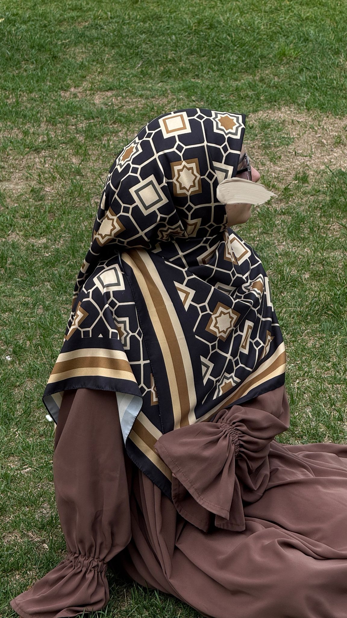 İpeksi Twil Monogram Eşarp-Gold